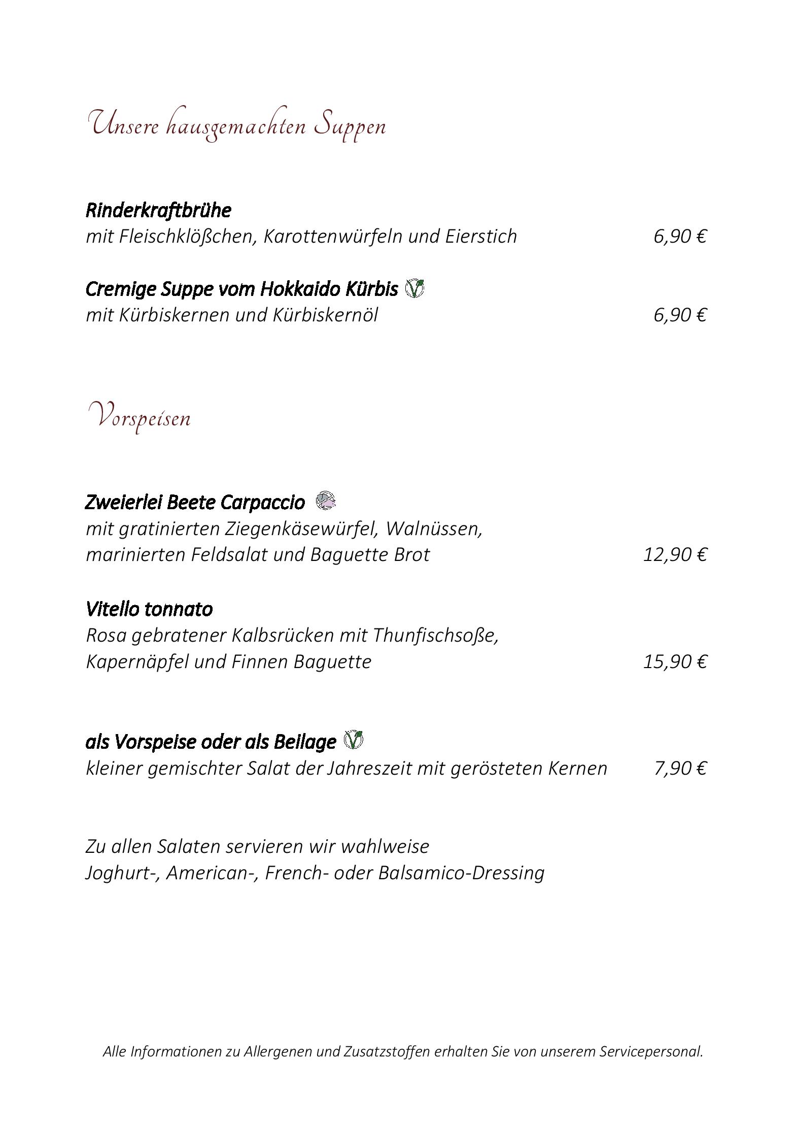 Speisekarte Wildpark-Restaurant Schwarze Berge in Rosengarten, Seite 2