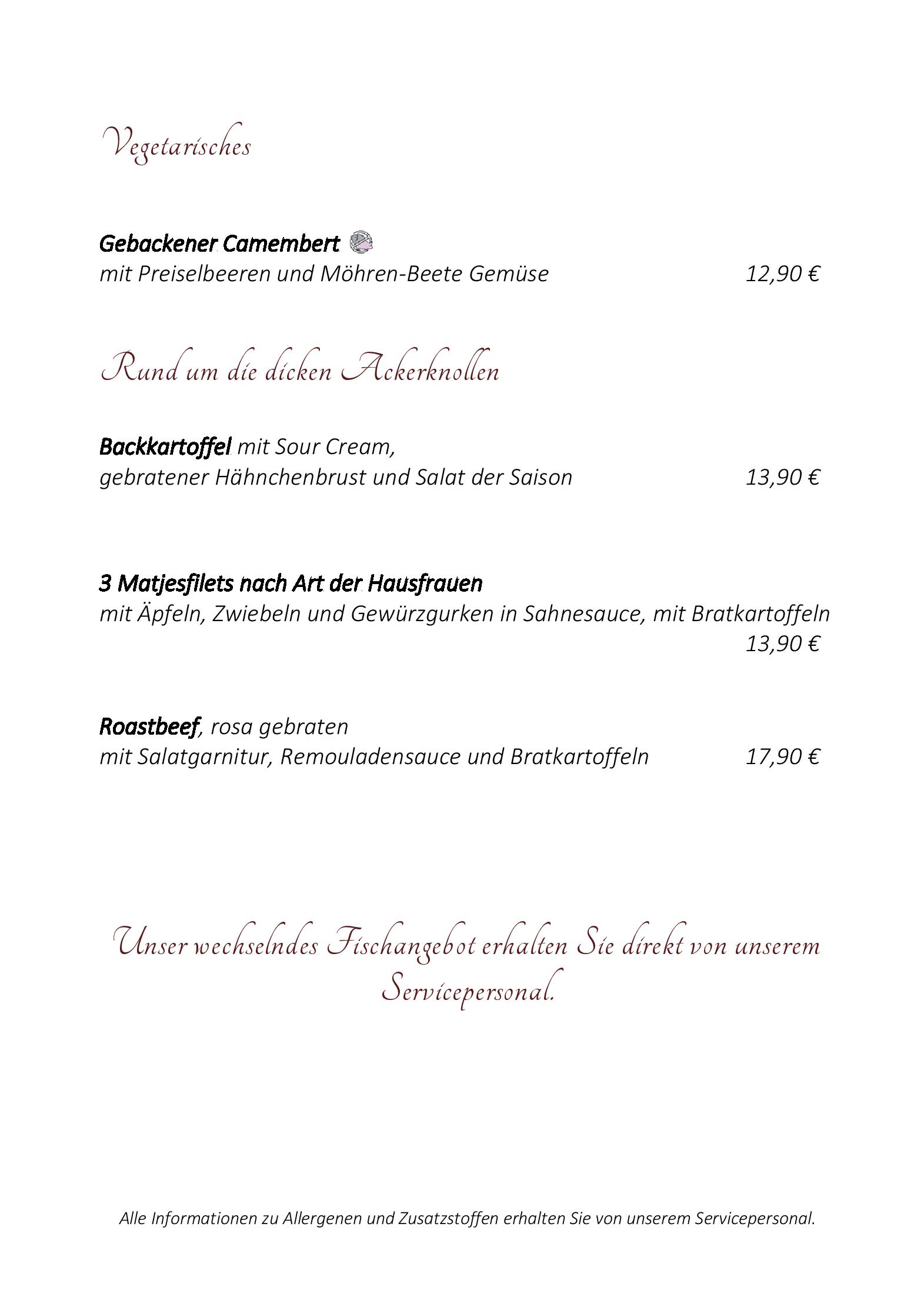 Speisekarte Wildpark-Restaurant Schwarze Berge in Rosengarten, Seite 3