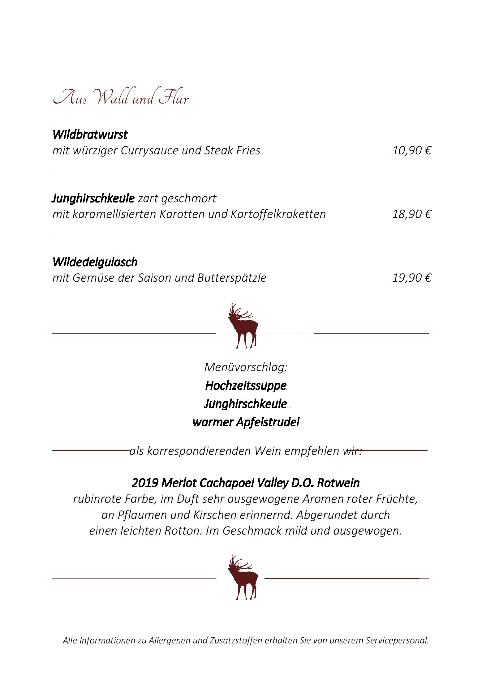 Speisekarte Wildpark-Restaurant Schwarze Berge in Rosengarten, Seite 4