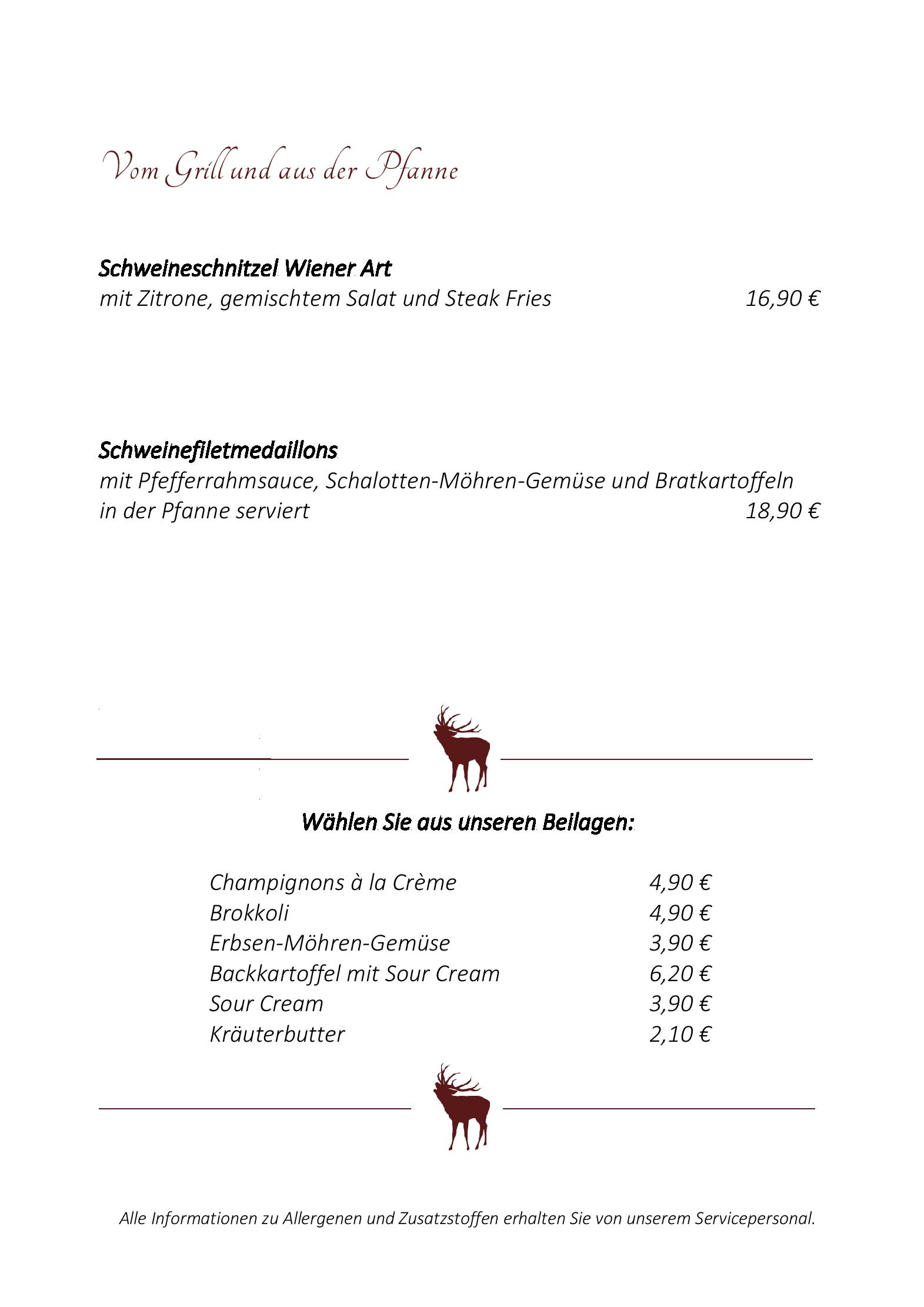 Speisekarte Wildpark-Restaurant Schwarze Berge in Rosengarten, Seite 5