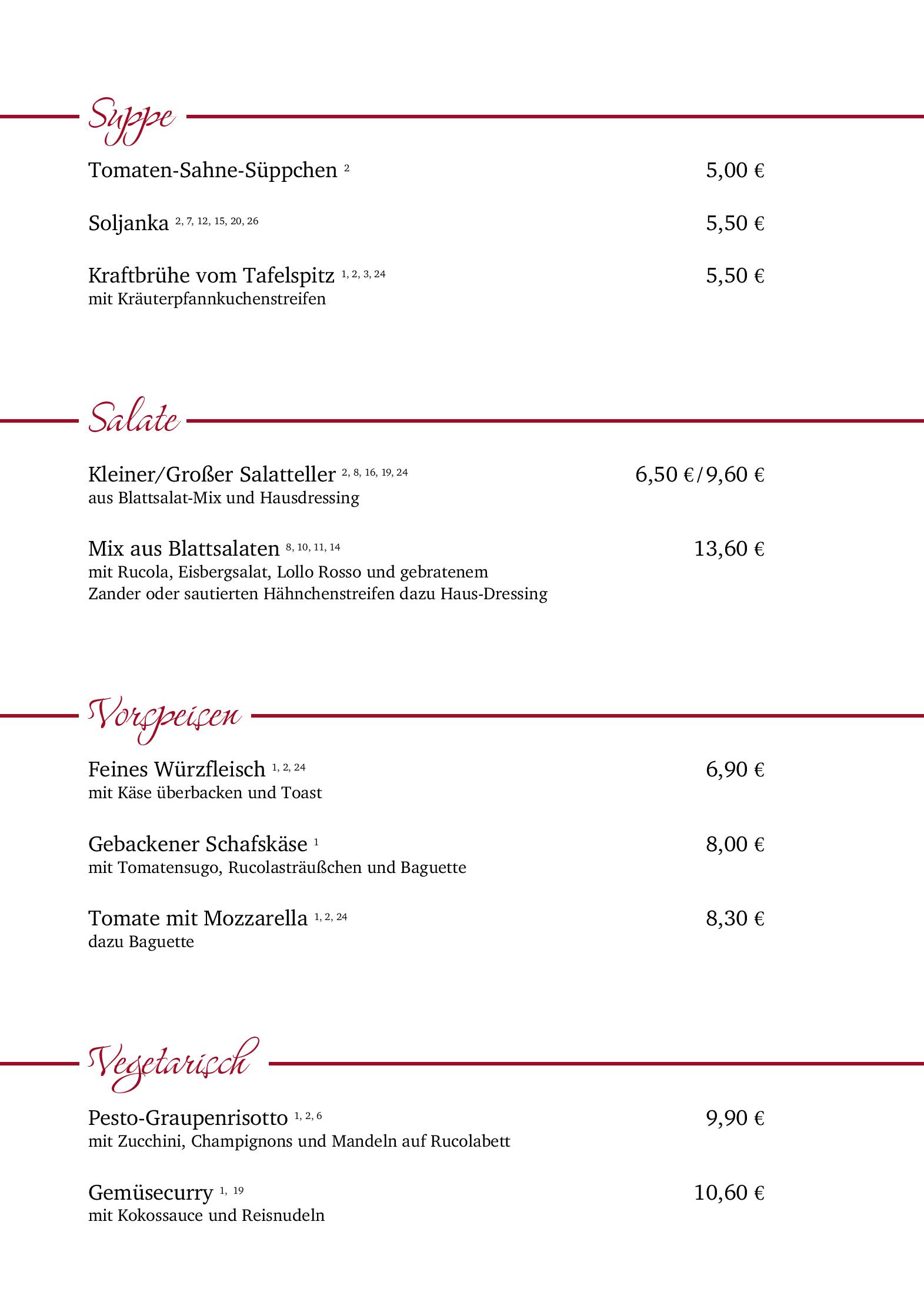 Speisekarte Alt Jena Wirtshaus & Weinstube in Jena, Seite 5