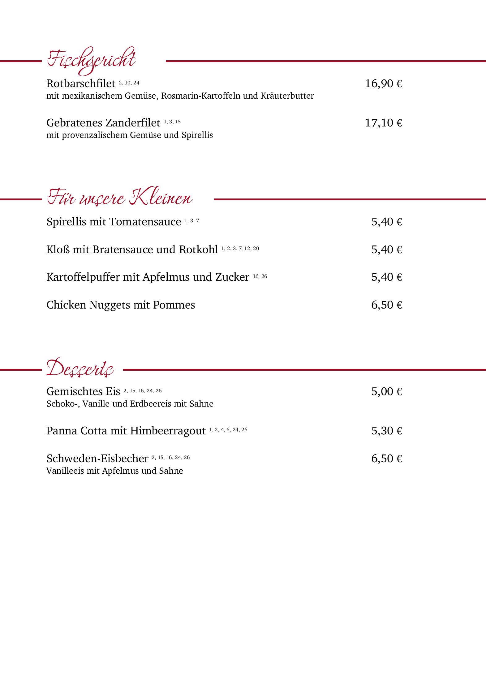Speisekarte Alt Jena Wirtshaus & Weinstube in Jena, Seite 7