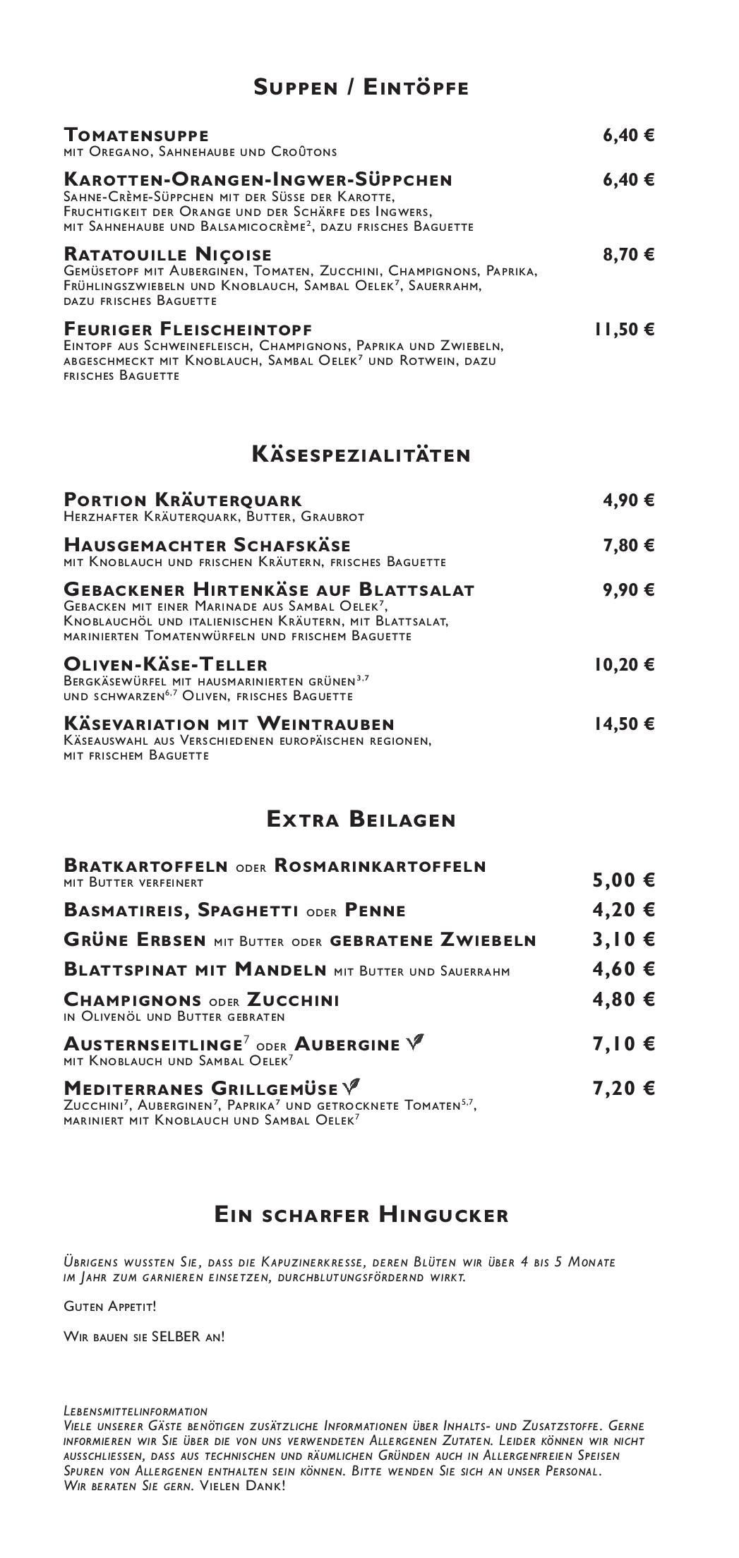 Speisekarte Stilbruch in Jena, Seite 9