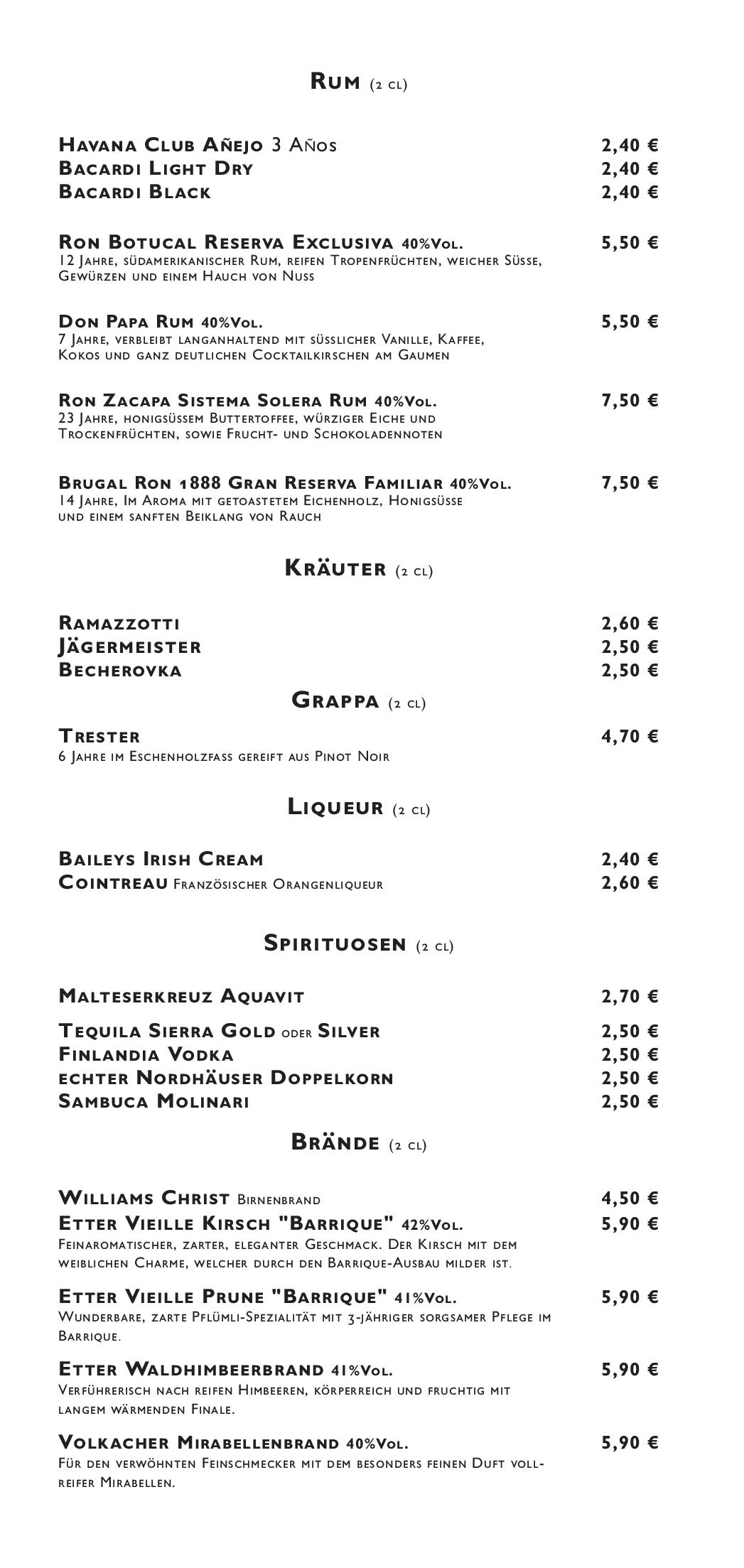 Speisekarte Stilbruch in Jena, Seite 24