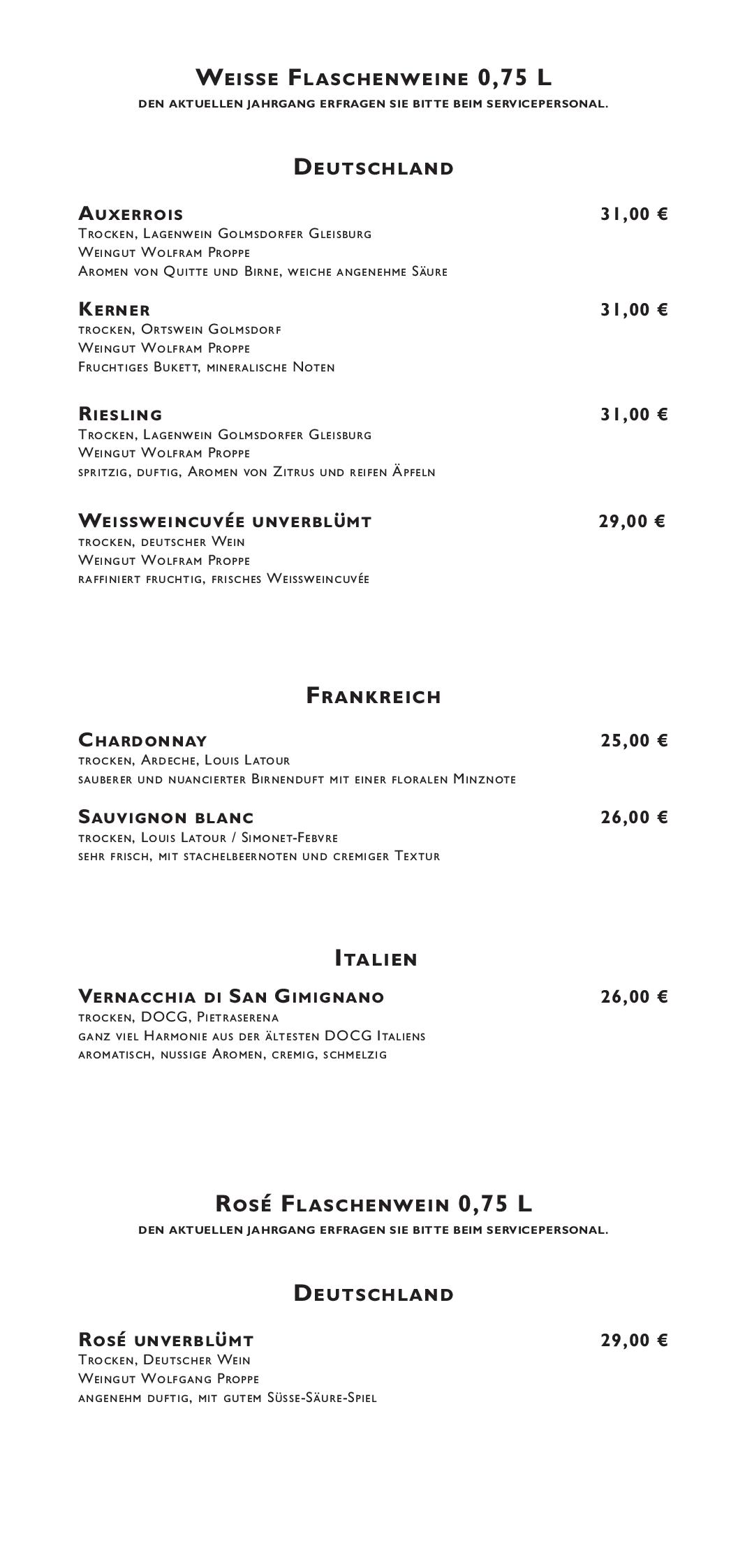 Speisekarte Stilbruch in Jena, Seite 27