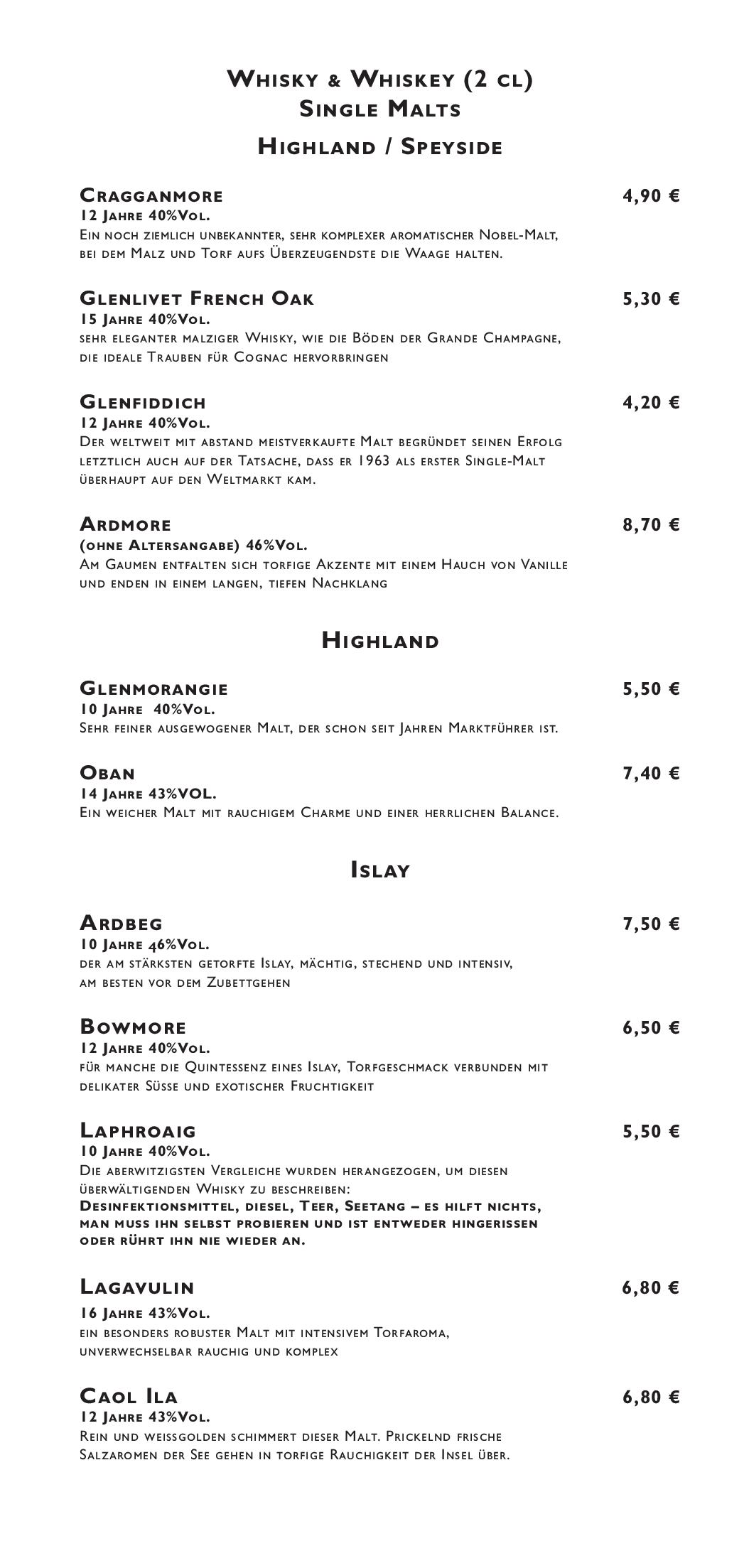 Speisekarte Stilbruch in Jena, Seite 29