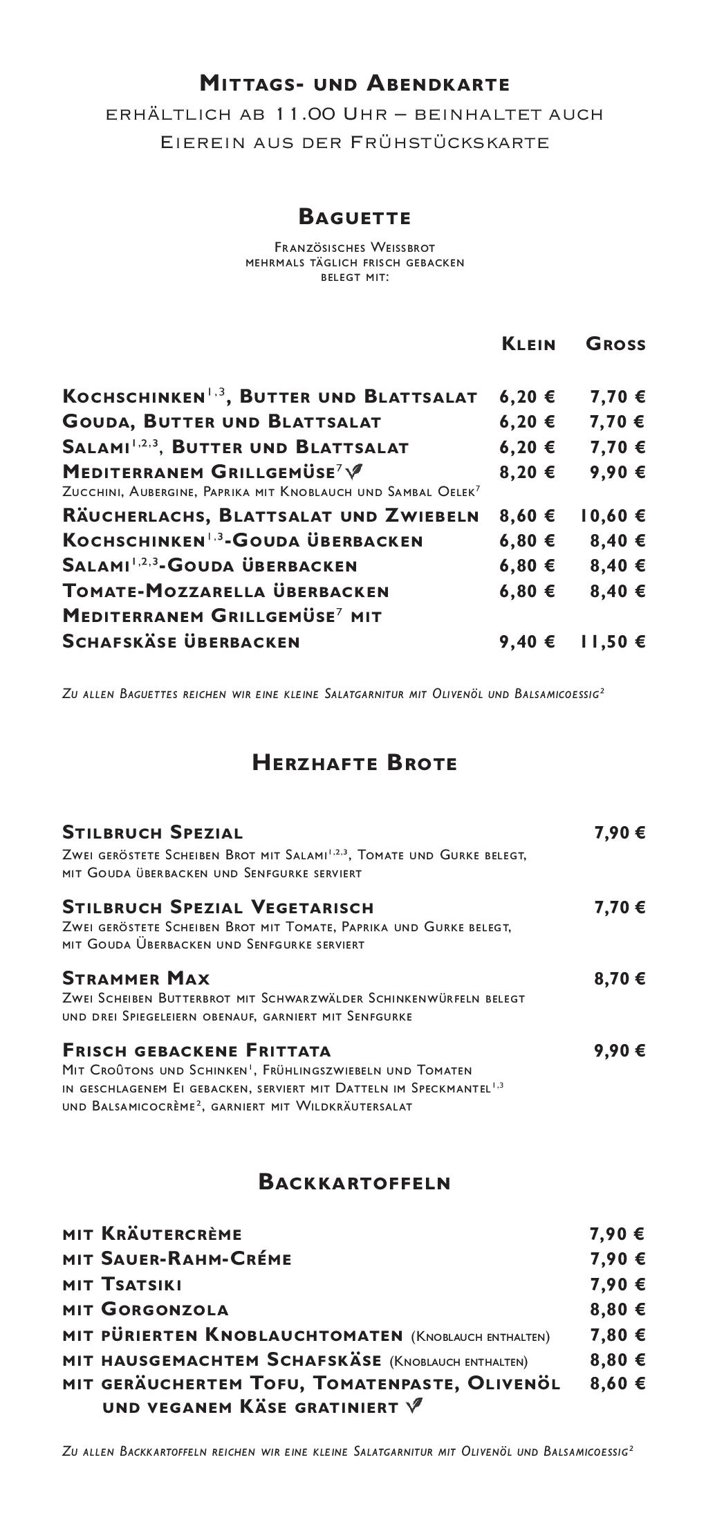 Speisekarte Stilbruch in Jena, Seite 7