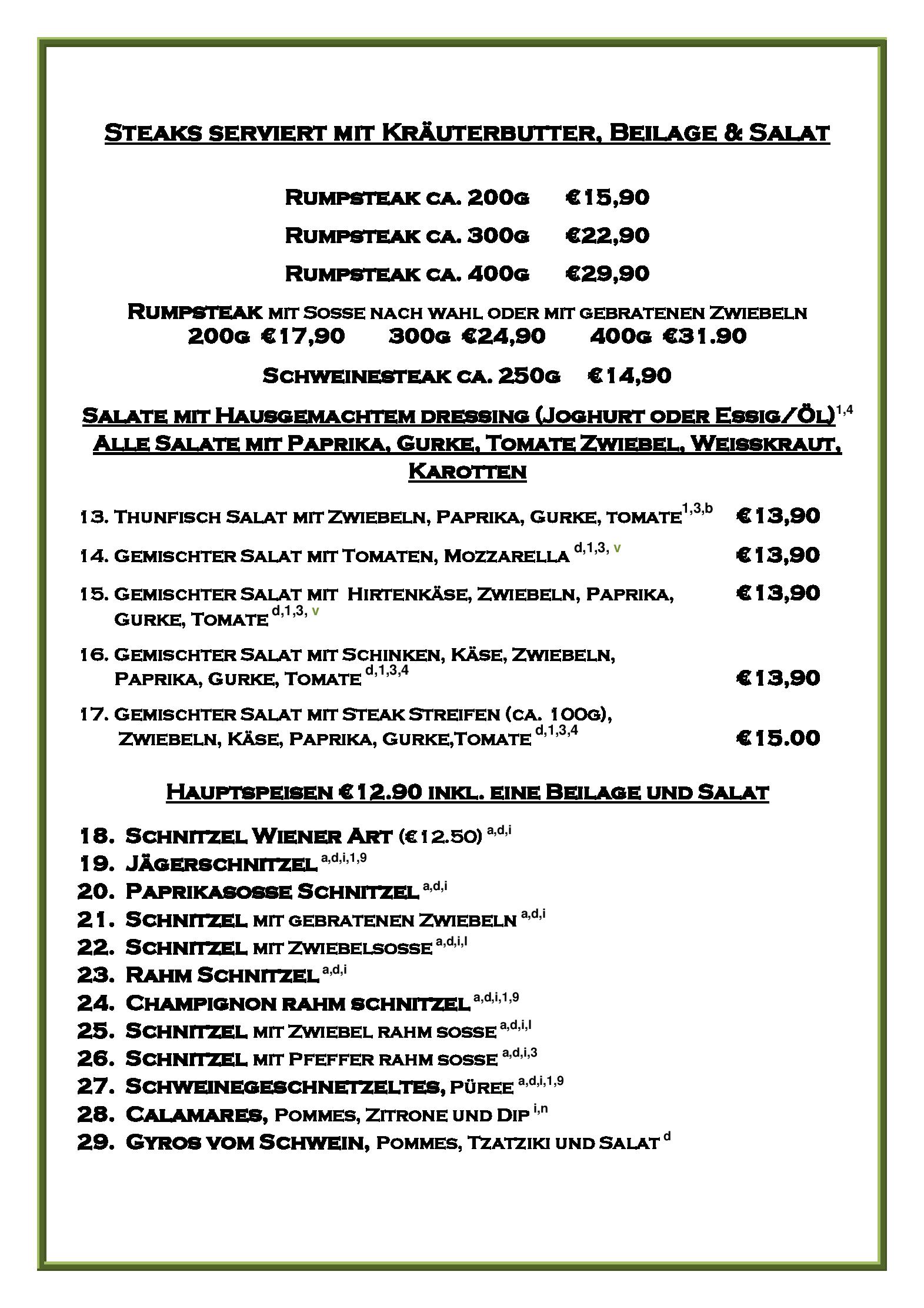 Speisekarte Landgasthof Zur Jägersruh in Vöhl, Seite 8
