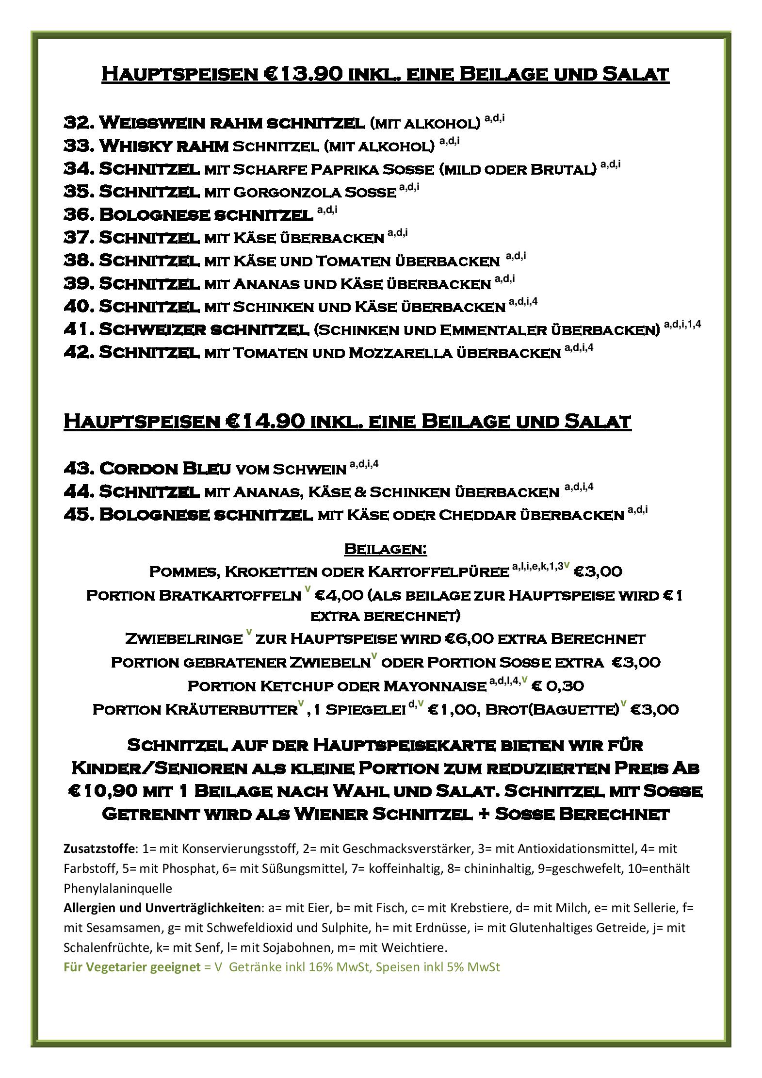 Speisekarte Landgasthof Zur Jägersruh in Vöhl, Seite 9