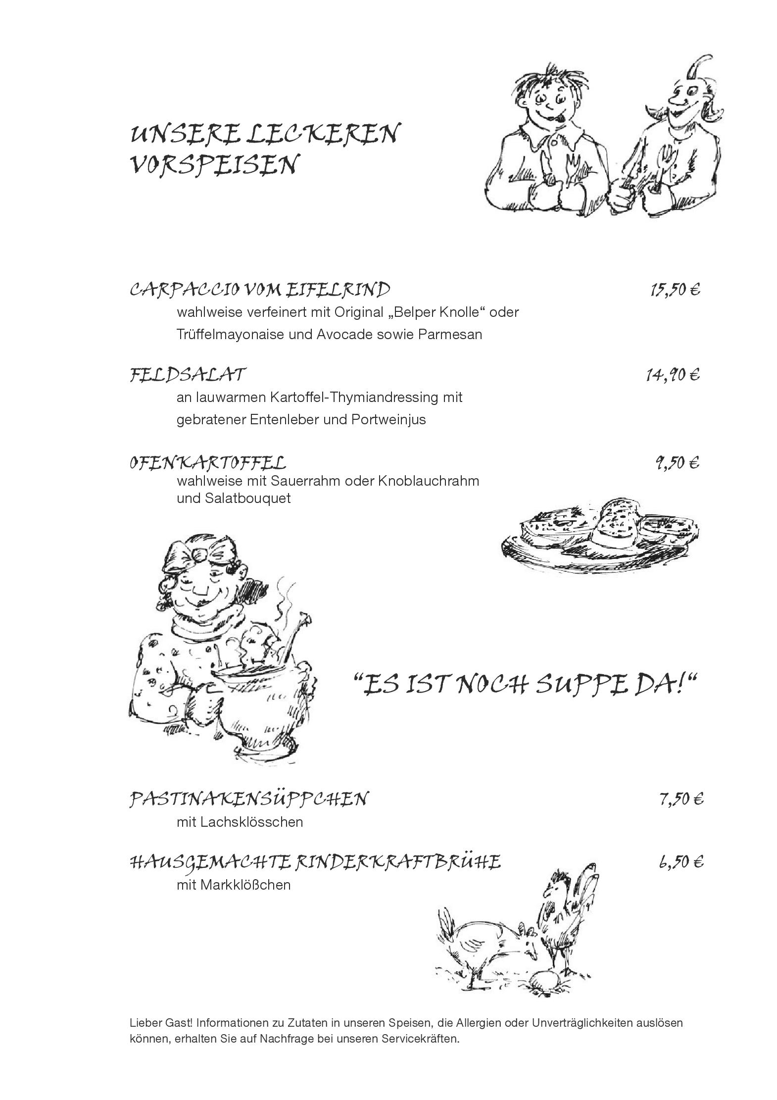 Speisekarte Max und Moritz in Ettringen, Seite 2