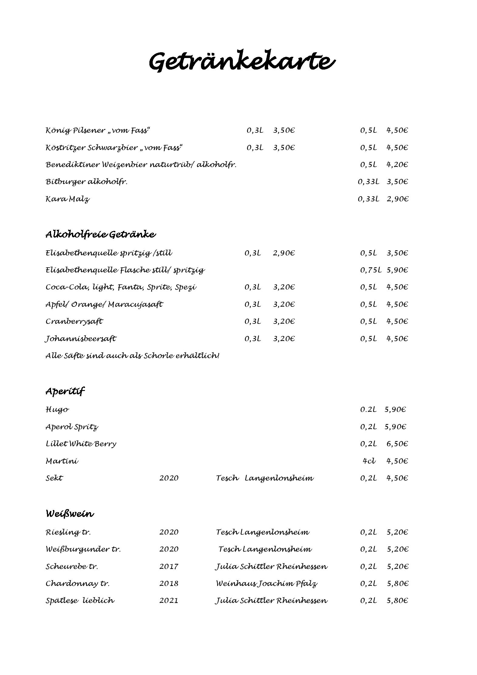 Speisekarte Hotel & Restaurant Dragonerbau in Langenselbold, Seite 7