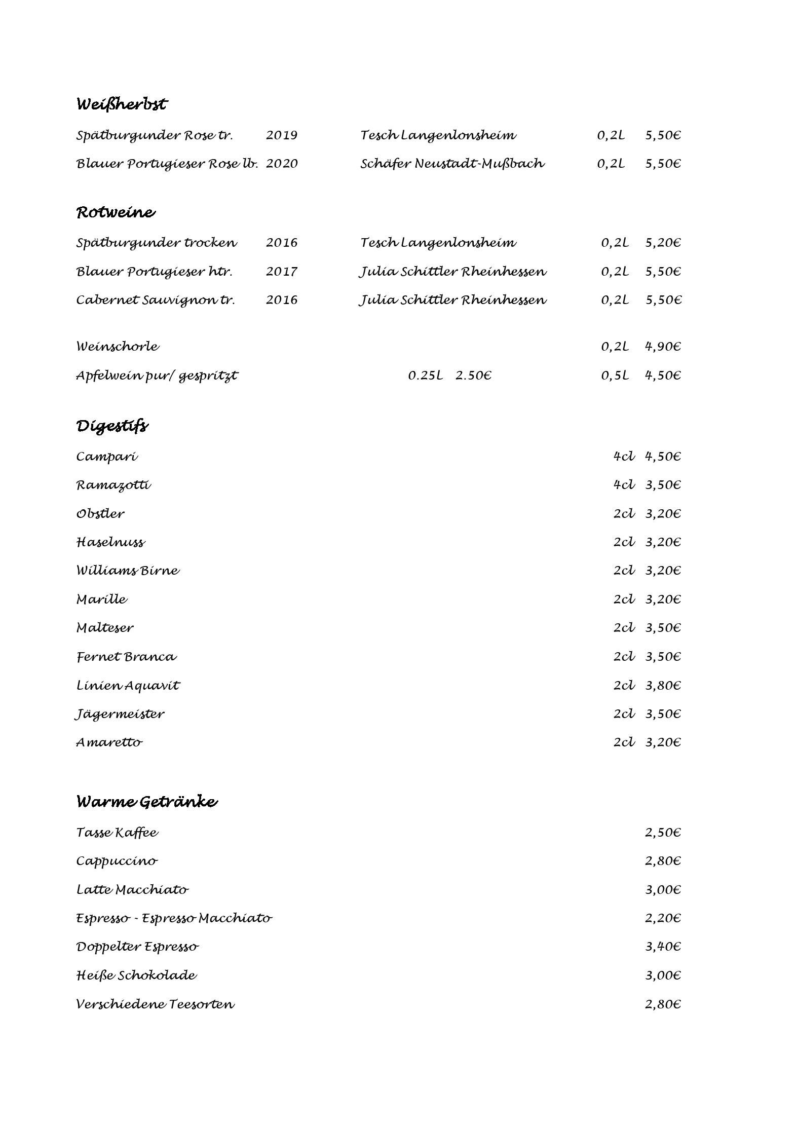 Speisekarte Hotel & Restaurant Dragonerbau in Langenselbold, Seite 8