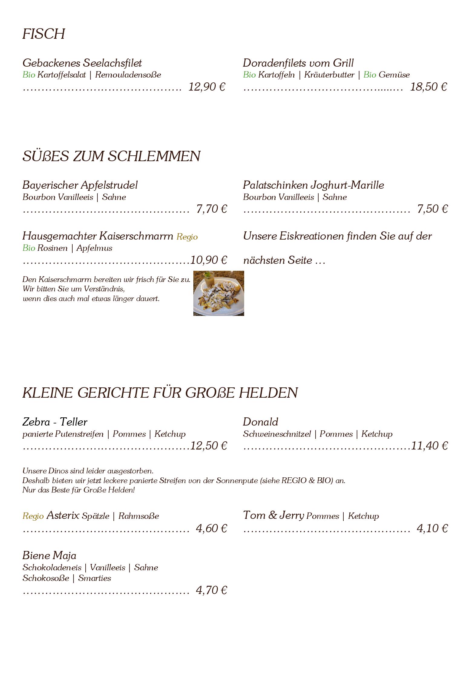 Speisekarte Gasthof Gigl in Neustadt an der Donau, Seite 4