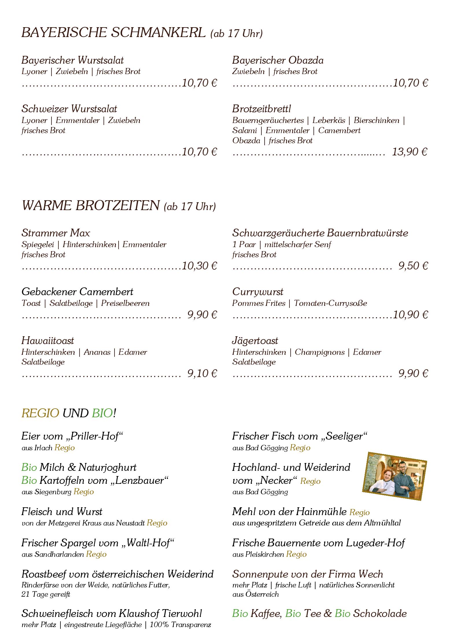 Speisekarte Gasthof Gigl in Neustadt an der Donau, Seite 6