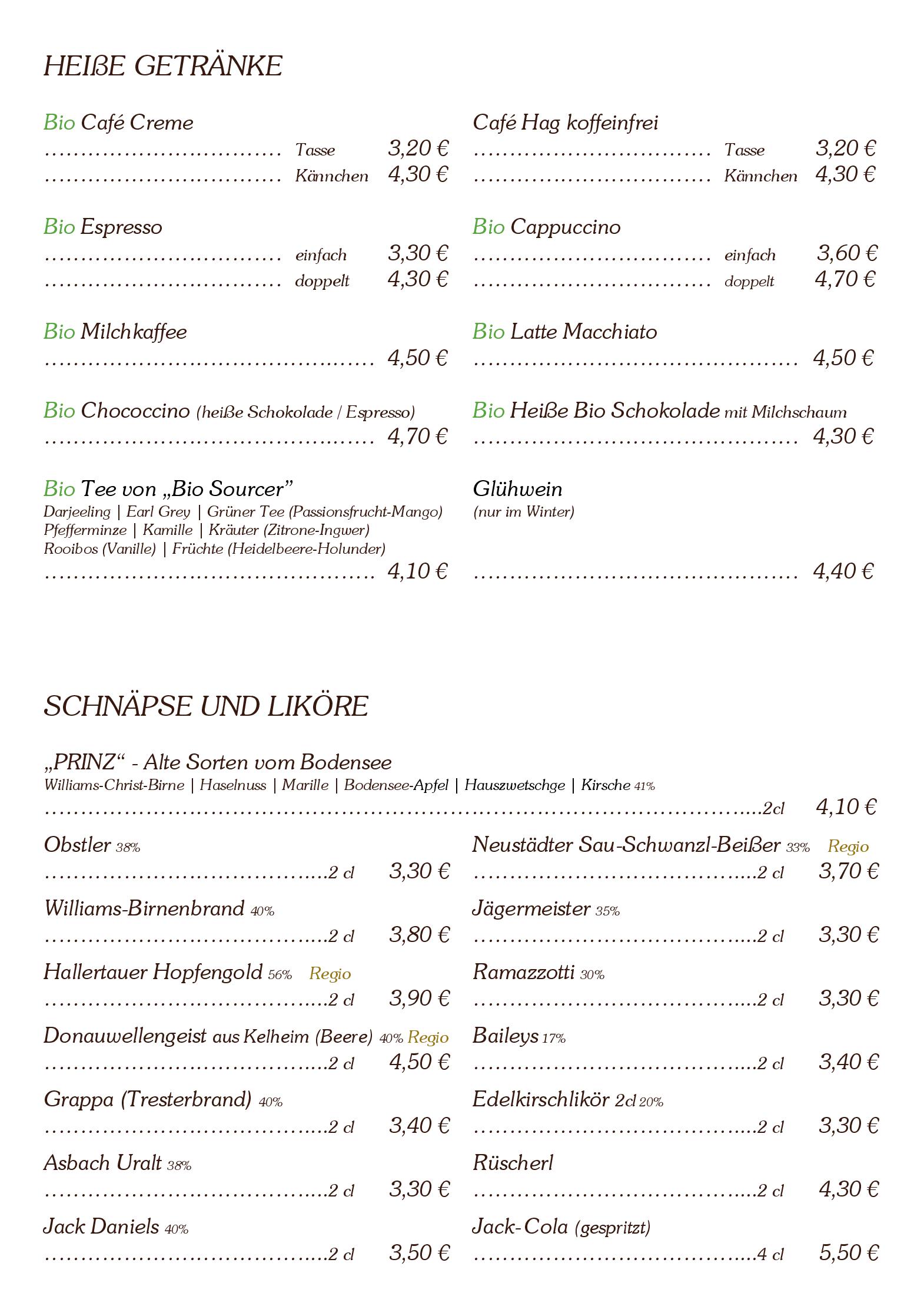 Speisekarte Gasthof Gigl in Neustadt an der Donau, Seite 8