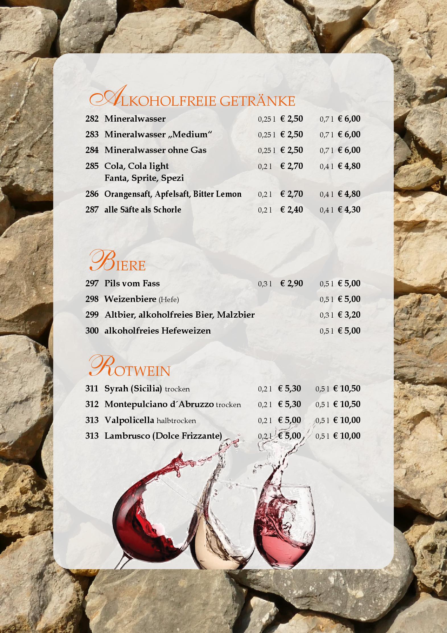 Speisekarte Ristorante Pizzeria Il Camino in Emmelshausen, Seite 12