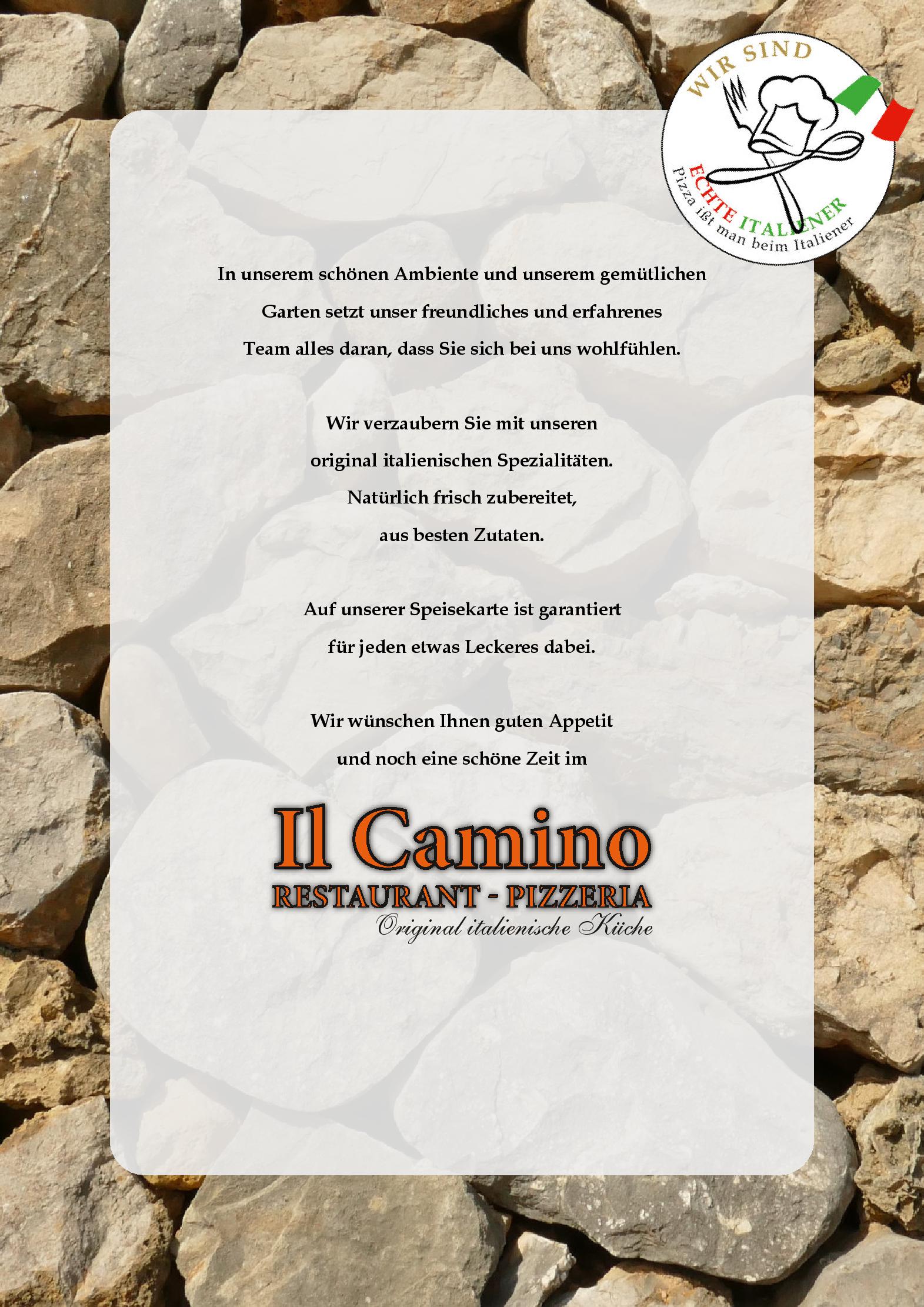 Speisekarte Ristorante Pizzeria Il Camino in Emmelshausen, Seite 15