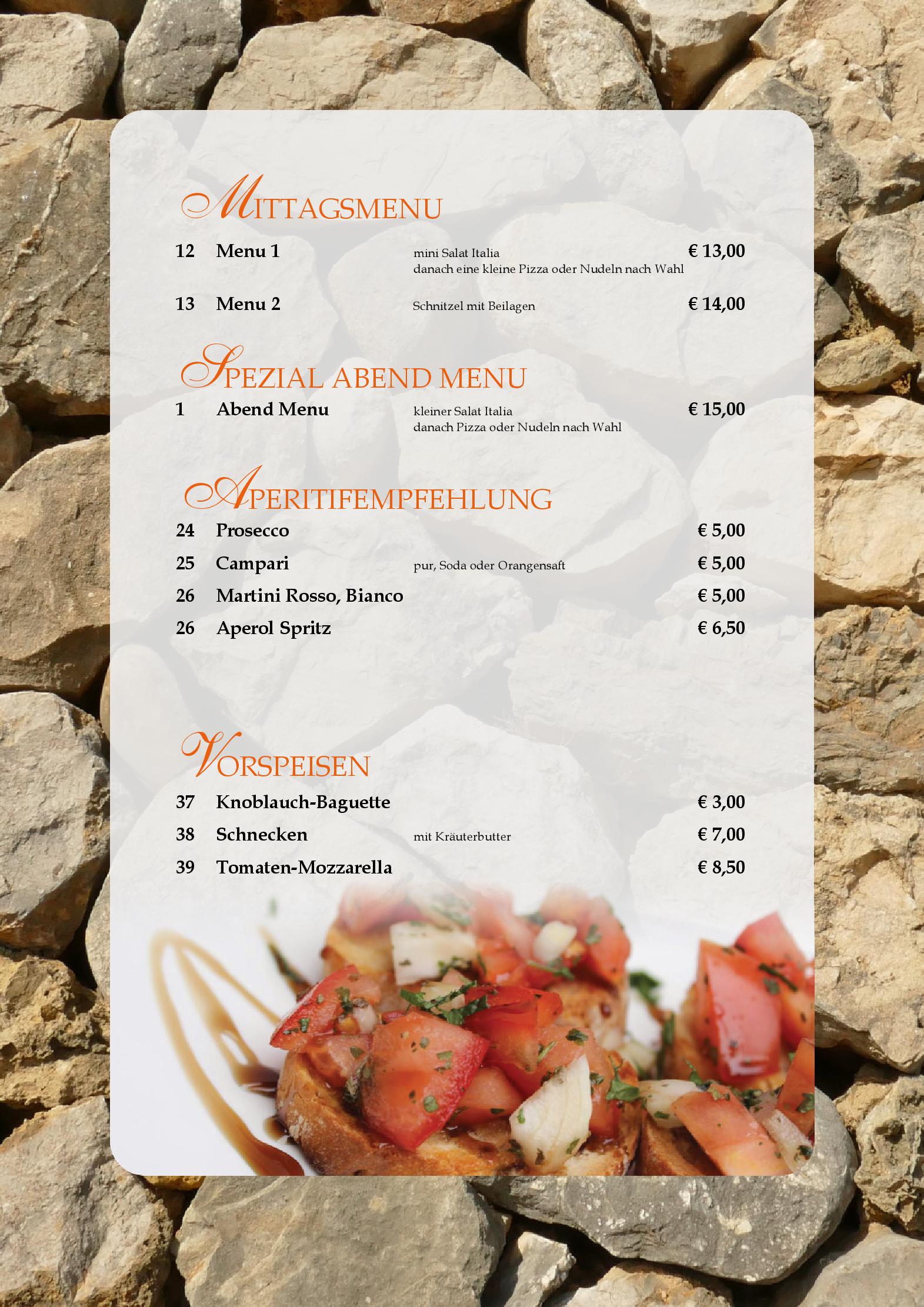 Speisekarte Ristorante Pizzeria Il Camino in Emmelshausen, Seite 2