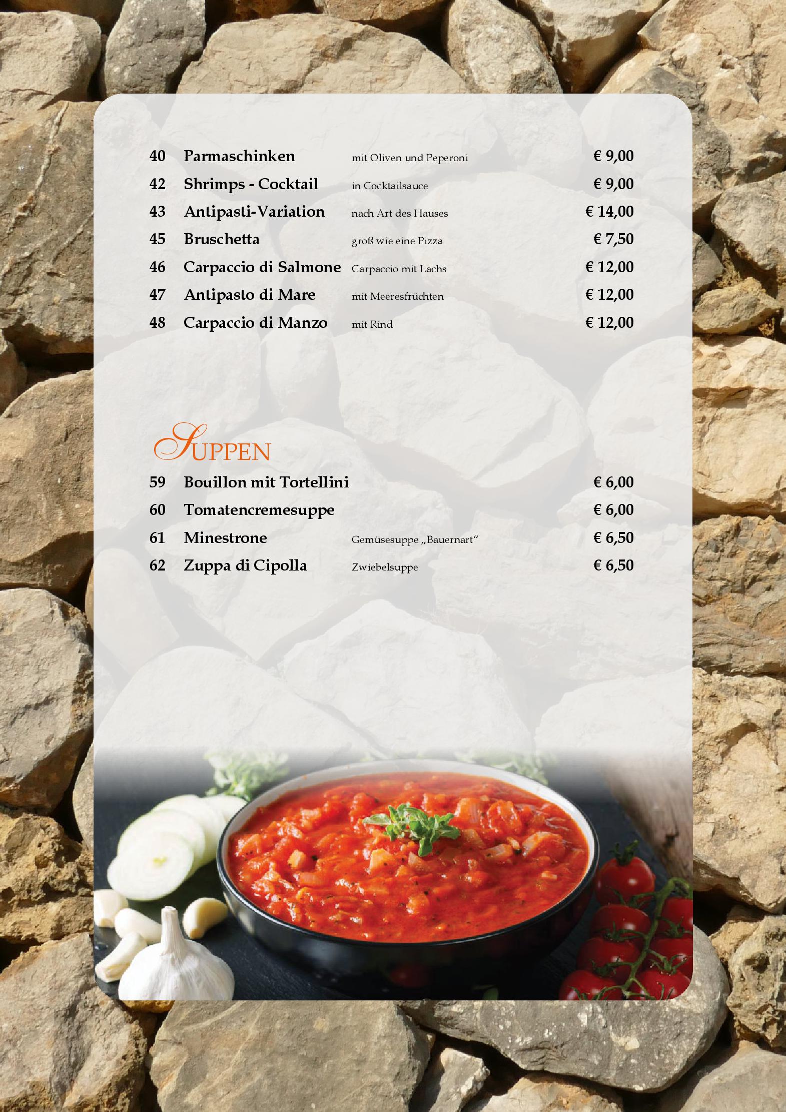 Speisekarte Ristorante Pizzeria Il Camino in Emmelshausen, Seite 3
