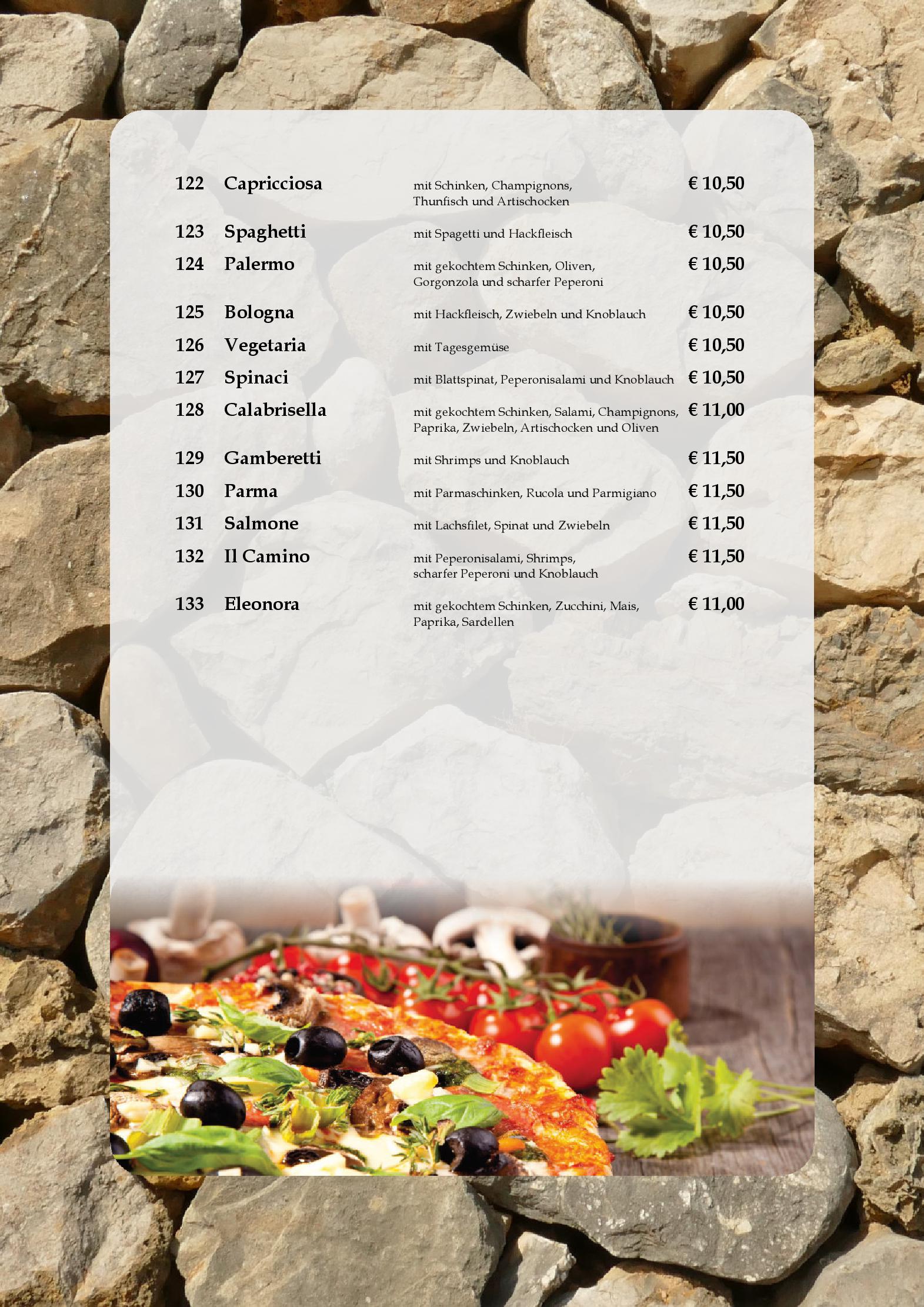 Speisekarte Ristorante Pizzeria Il Camino in Emmelshausen, Seite 7