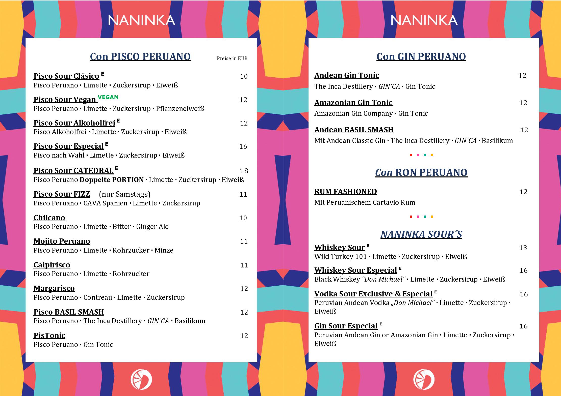 Speisekarte Naninka Nikkei & PiscoBar in Berlin, Seite 2