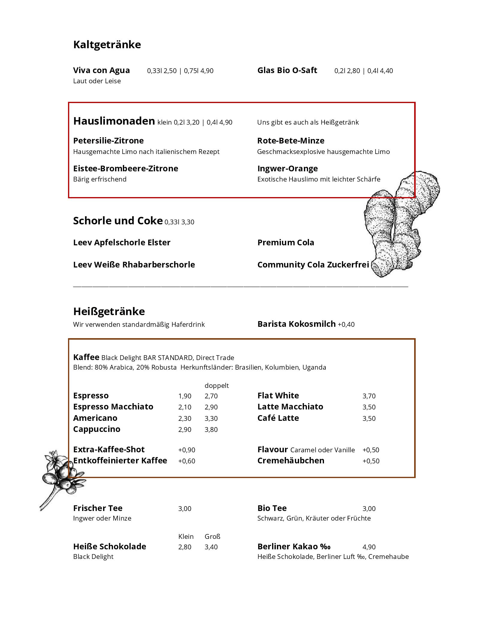 Speisekarte Vistro in Hamburg, Seite 5