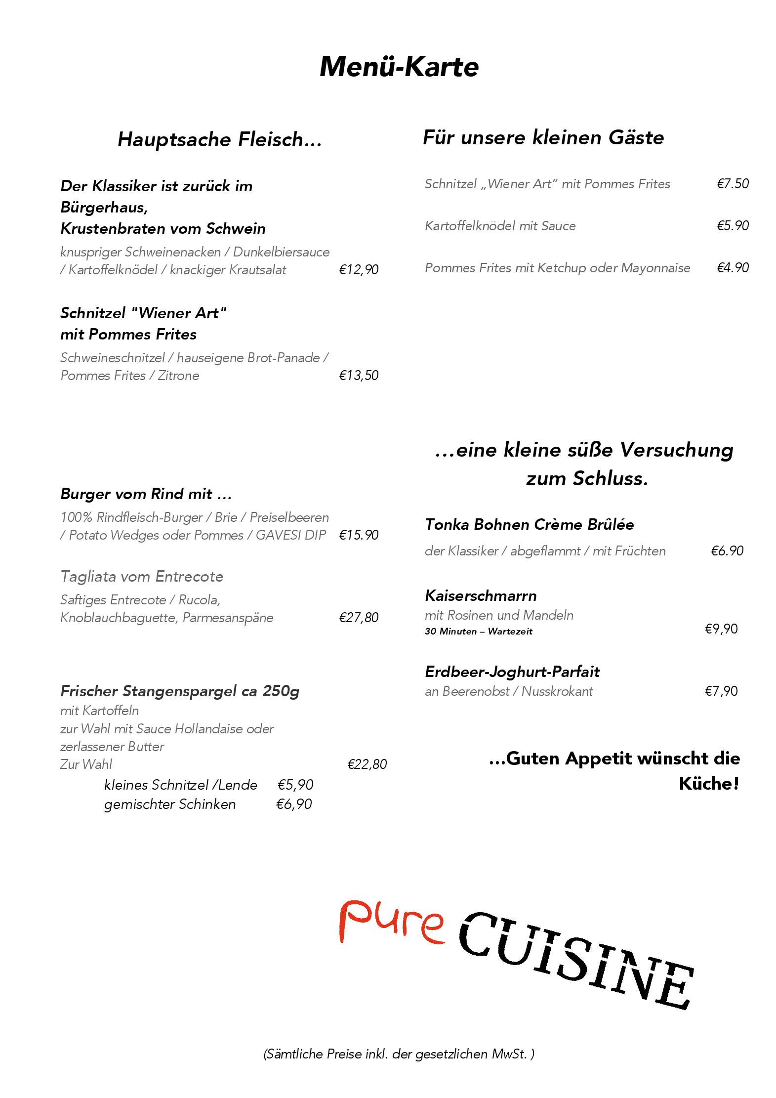 Speisekarte Gourmetrestaurant Gavesi in Ismaning, Seite 2