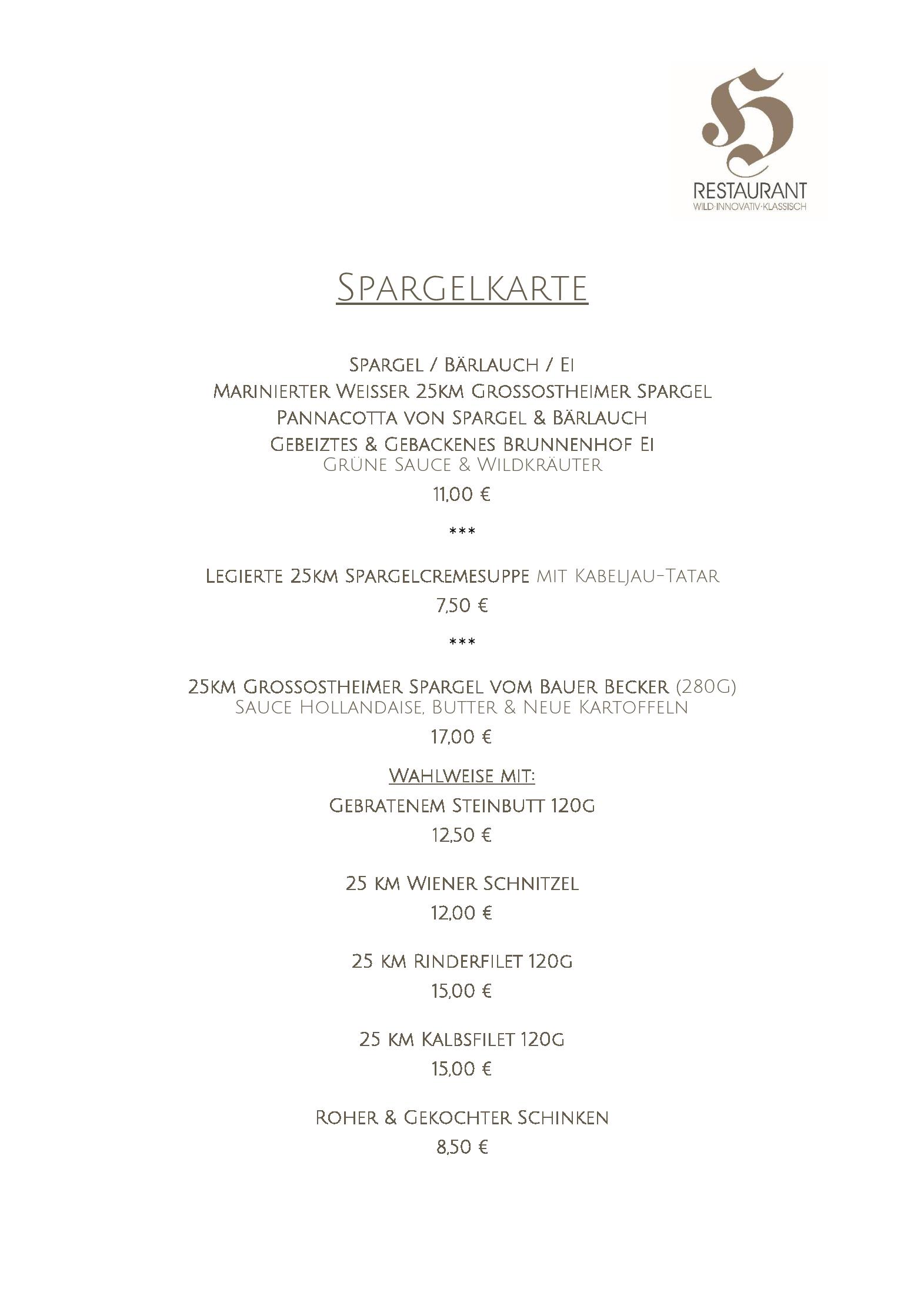 Speisekarte Landhotel Heimathenhof in Heimbuchenthal, Seite 1