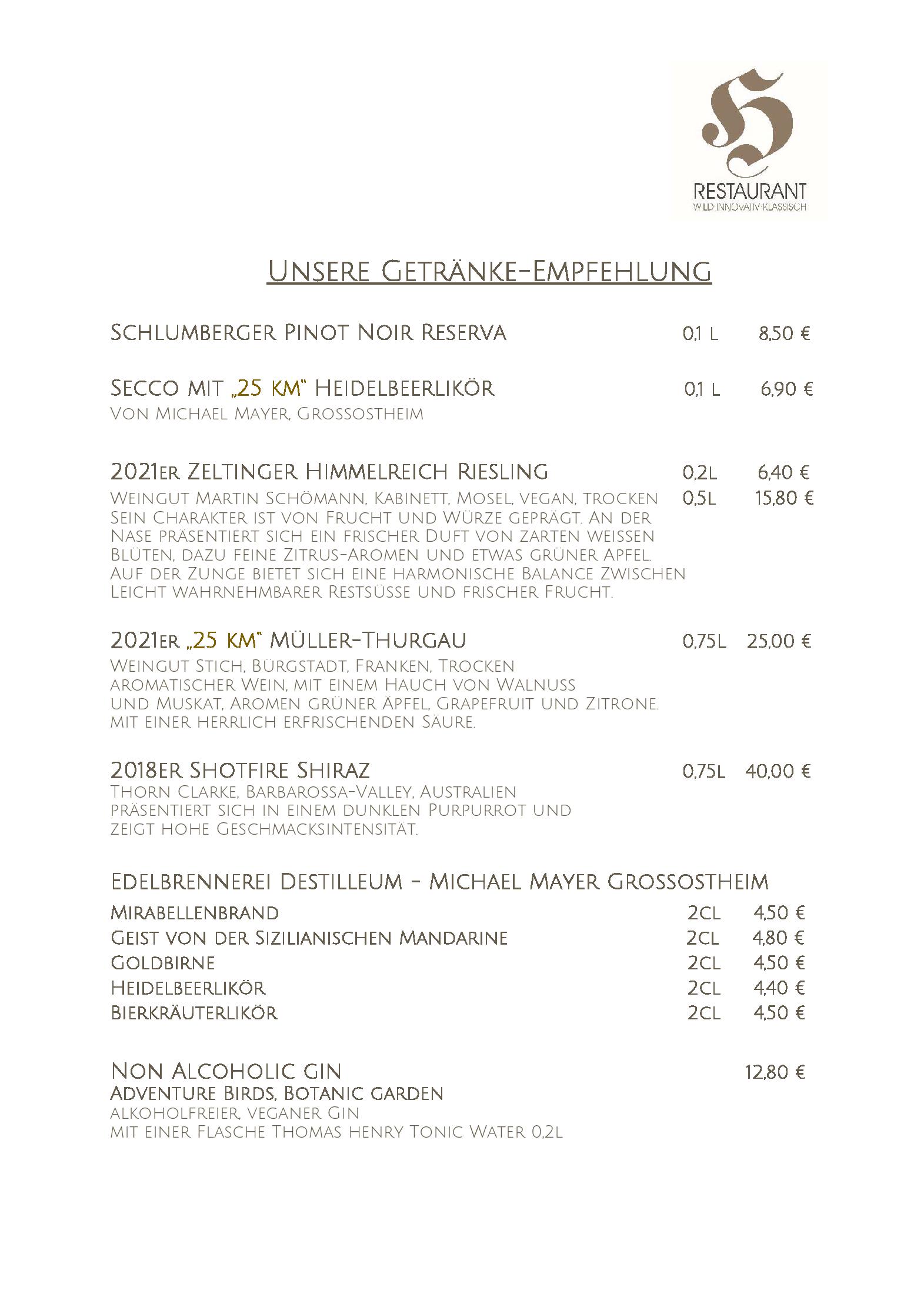 Speisekarte Landhotel Heimathenhof in Heimbuchenthal, Seite 2