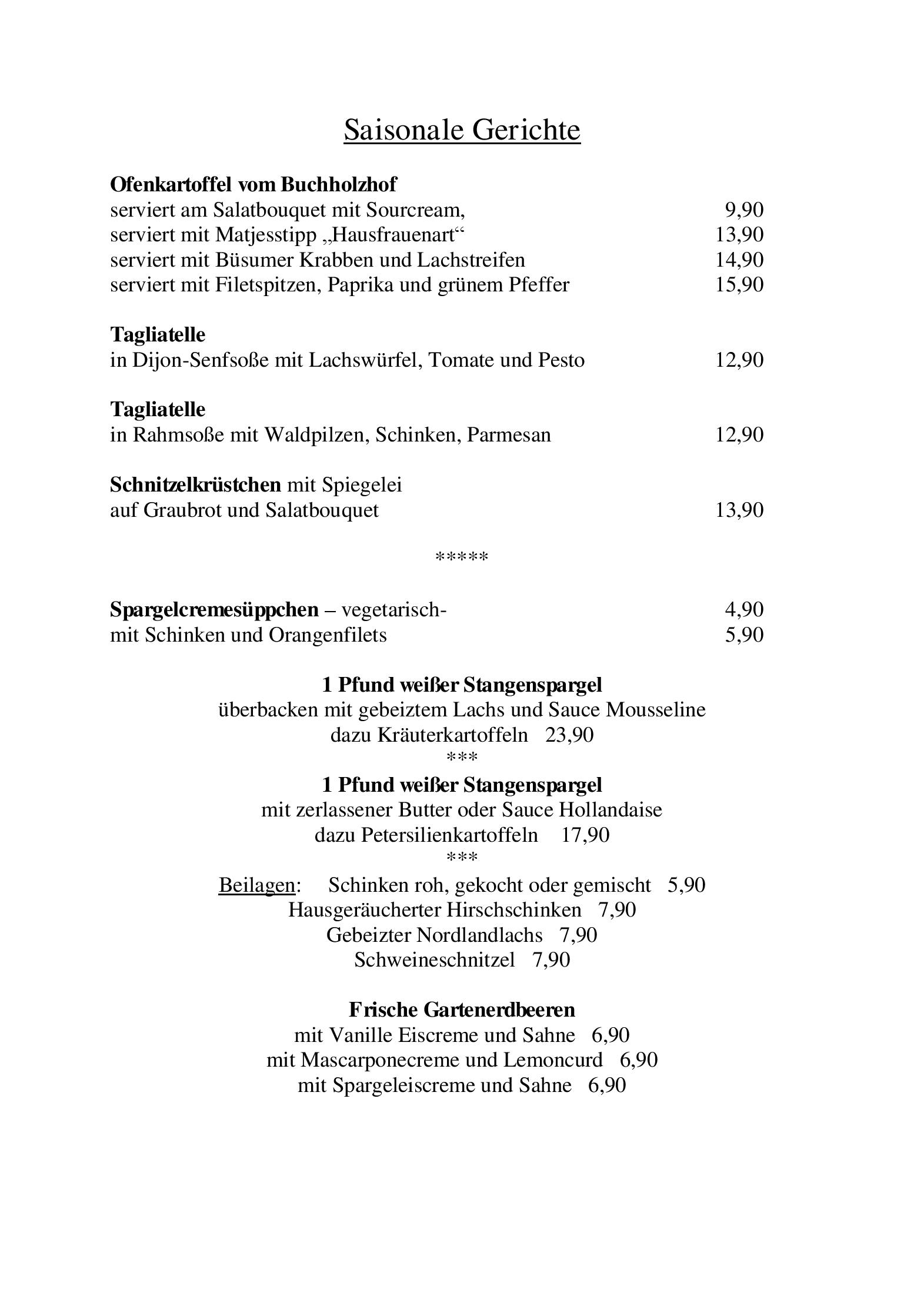 Speisekarte Restaurant Bürgergarten in Mülheim an der Ruhr, Seite 4