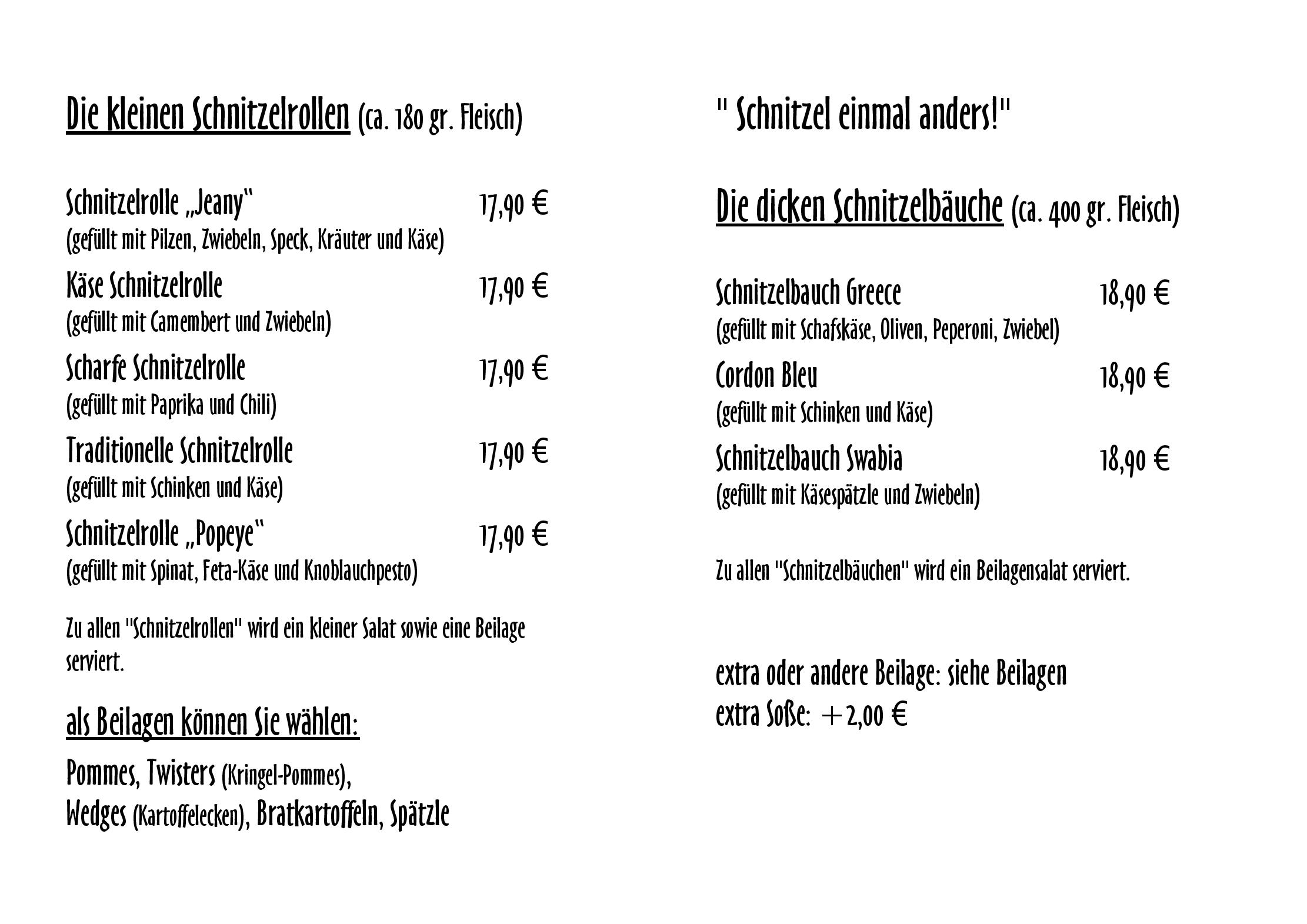 Speisekarte JJs Raugrund in Bad Wildbad, Seite 4