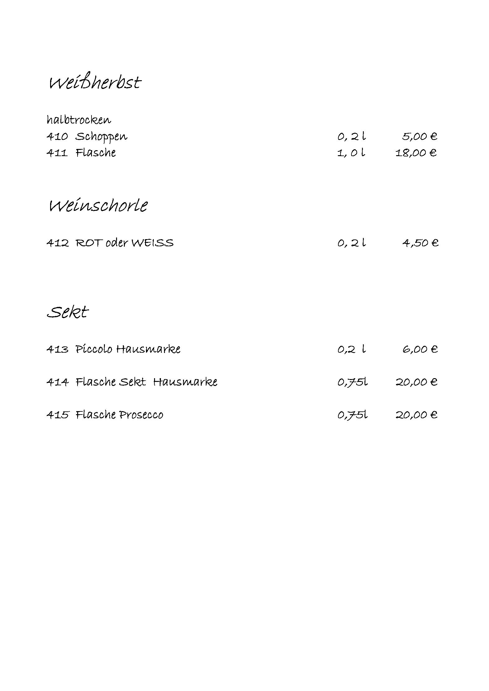 Speisekarte Kurhotel Waldschlößchen in Bad Gandersheim, Seite 7