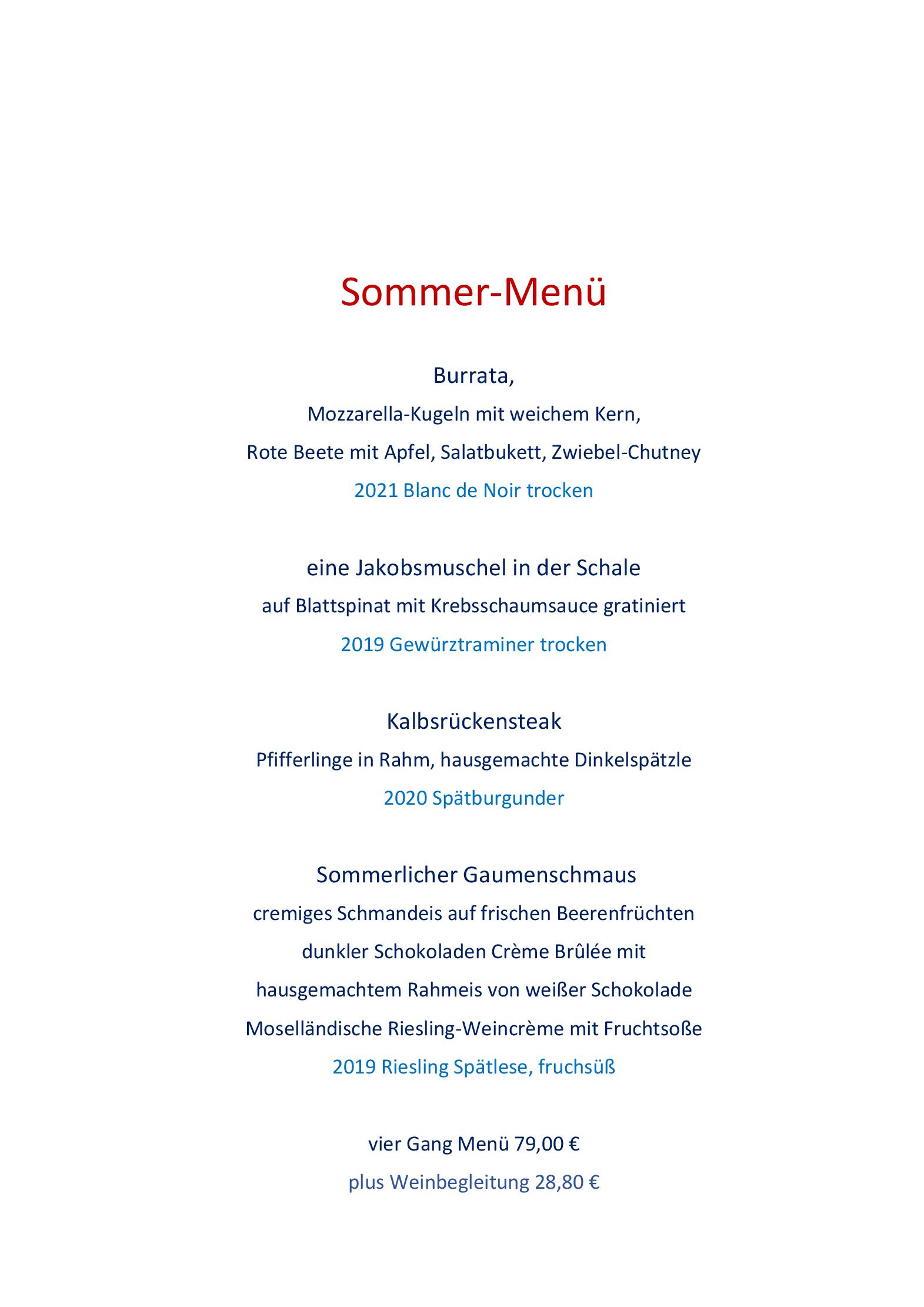 Speisekarte Restaurant Graacher Tor in Bernkastel-Kues, Seite 2