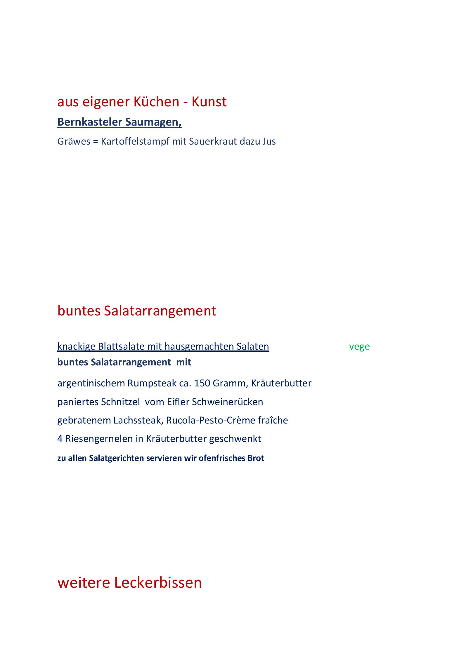 Speisekarte Restaurant Graacher Tor in Bernkastel-Kues, Seite 6