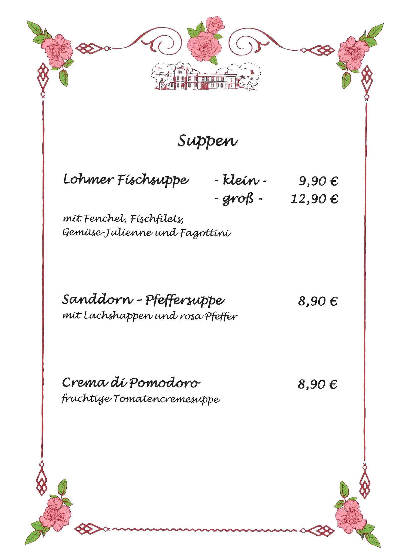 Speisekarte Panorama Restaurant Lohme in Lohme, Seite 2