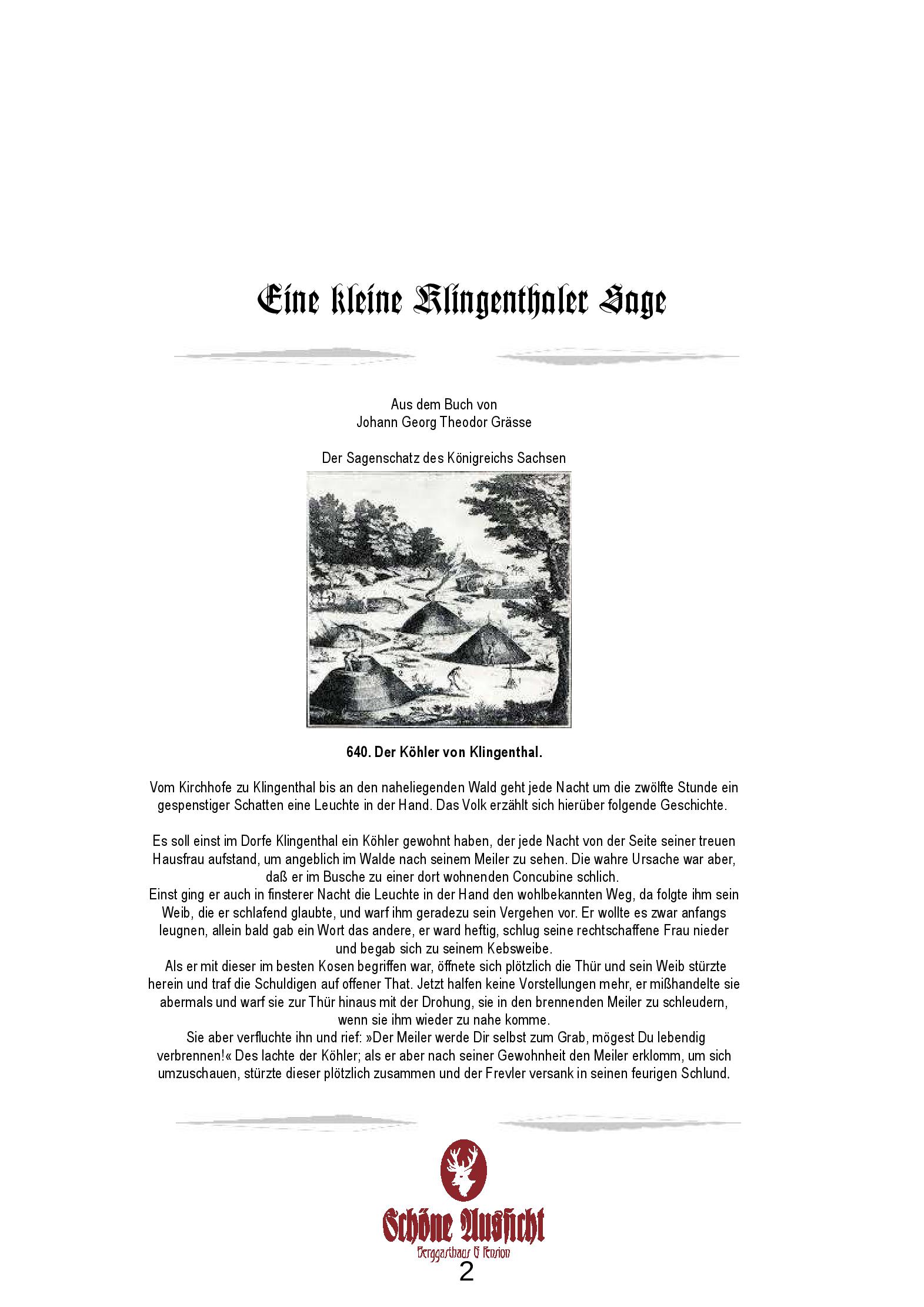 Speisekarte Berggasthaus und Pension Schöne Aussicht in Klingenthal/Sachsen, Seite 2