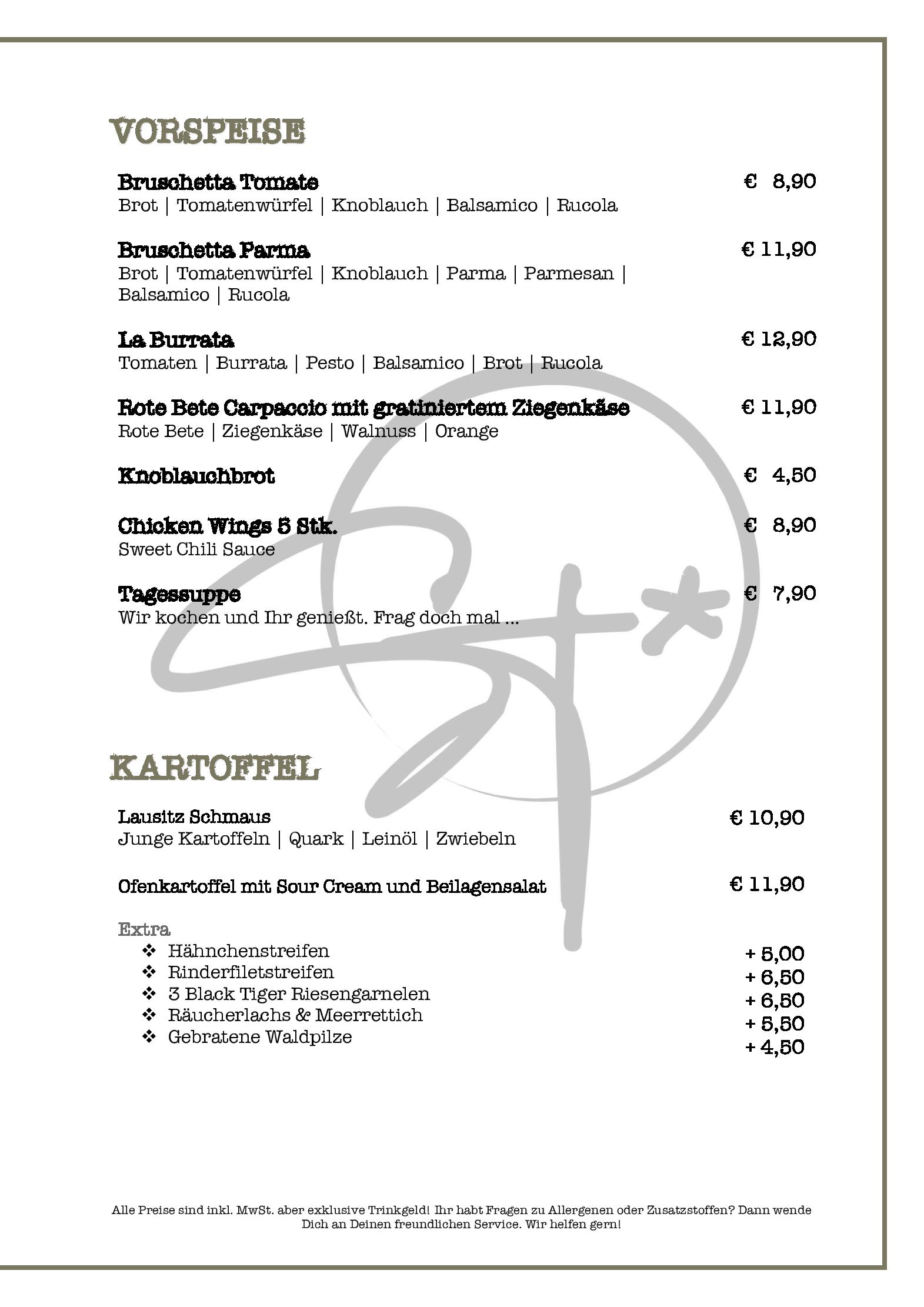 Speisekarte Seestern Restaurant in Senftenberg, Seite 1