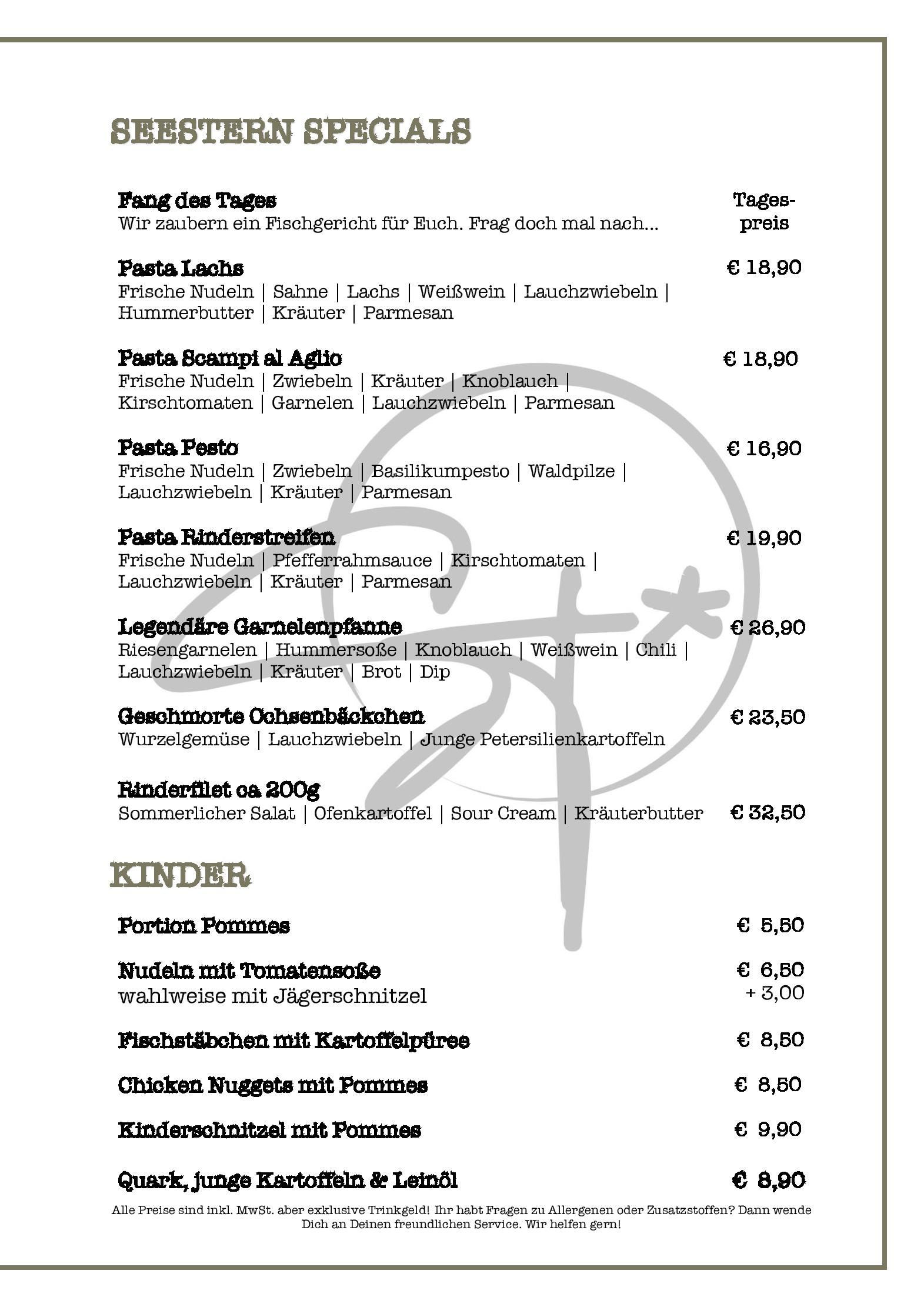 Speisekarte Seestern Restaurant in Senftenberg, Seite 4