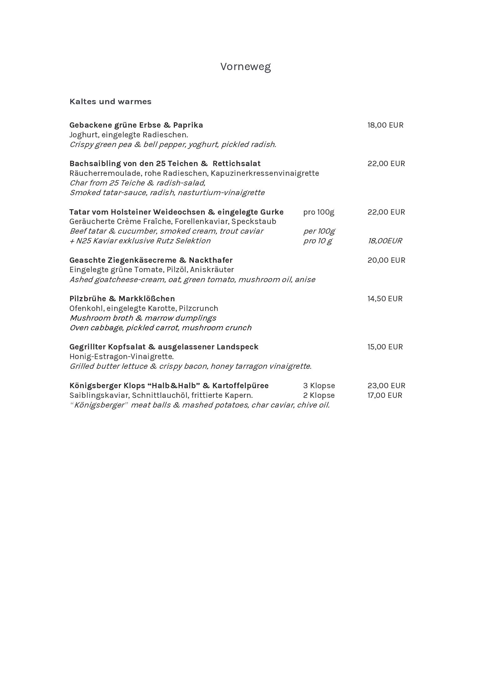 Speisekarte Restaurant Rutz – Zollhaus in Berlin, Seite 4