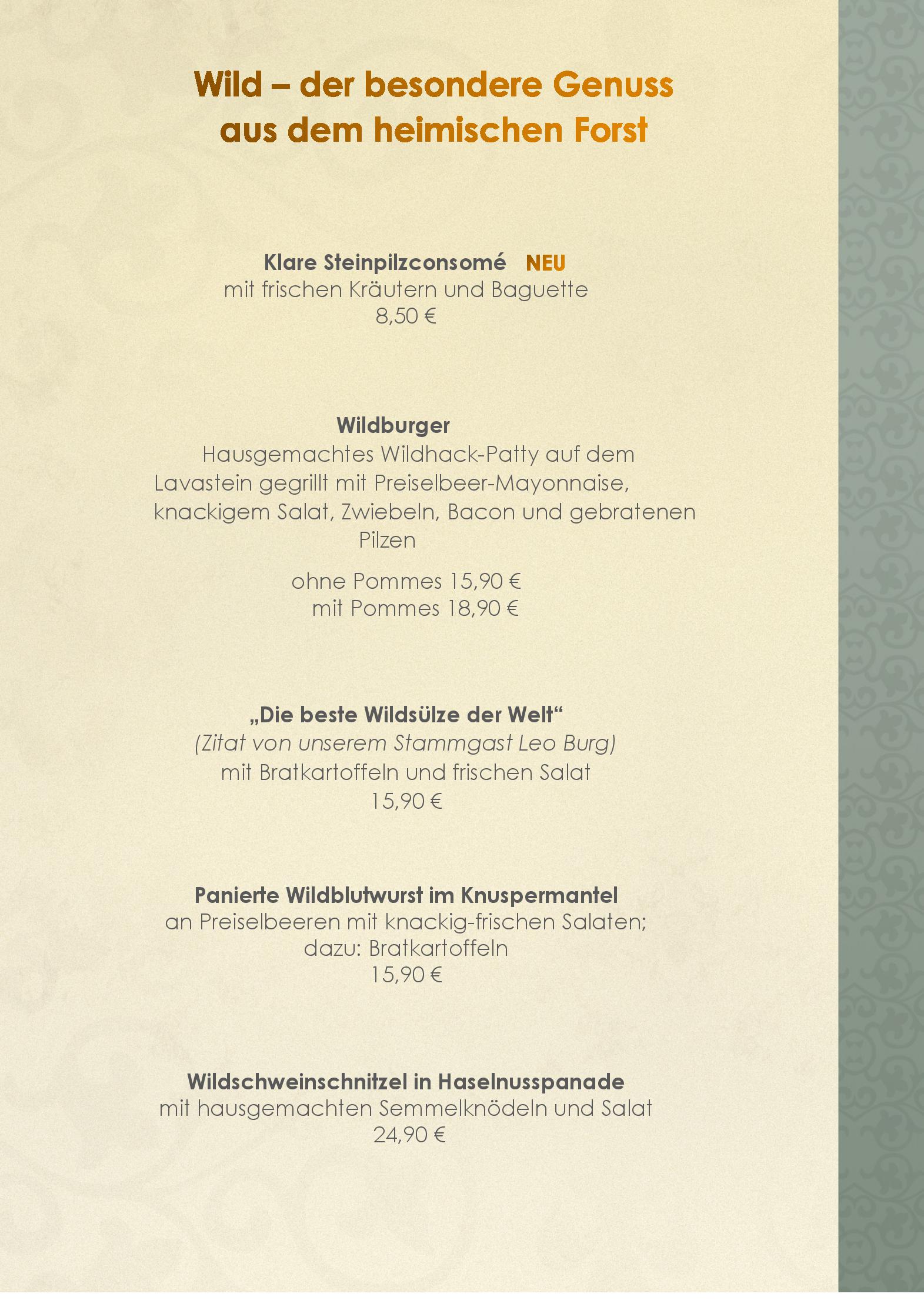 Speisekarte Landgasthaus Ikenmeyer in Bad Driburg, Seite 2