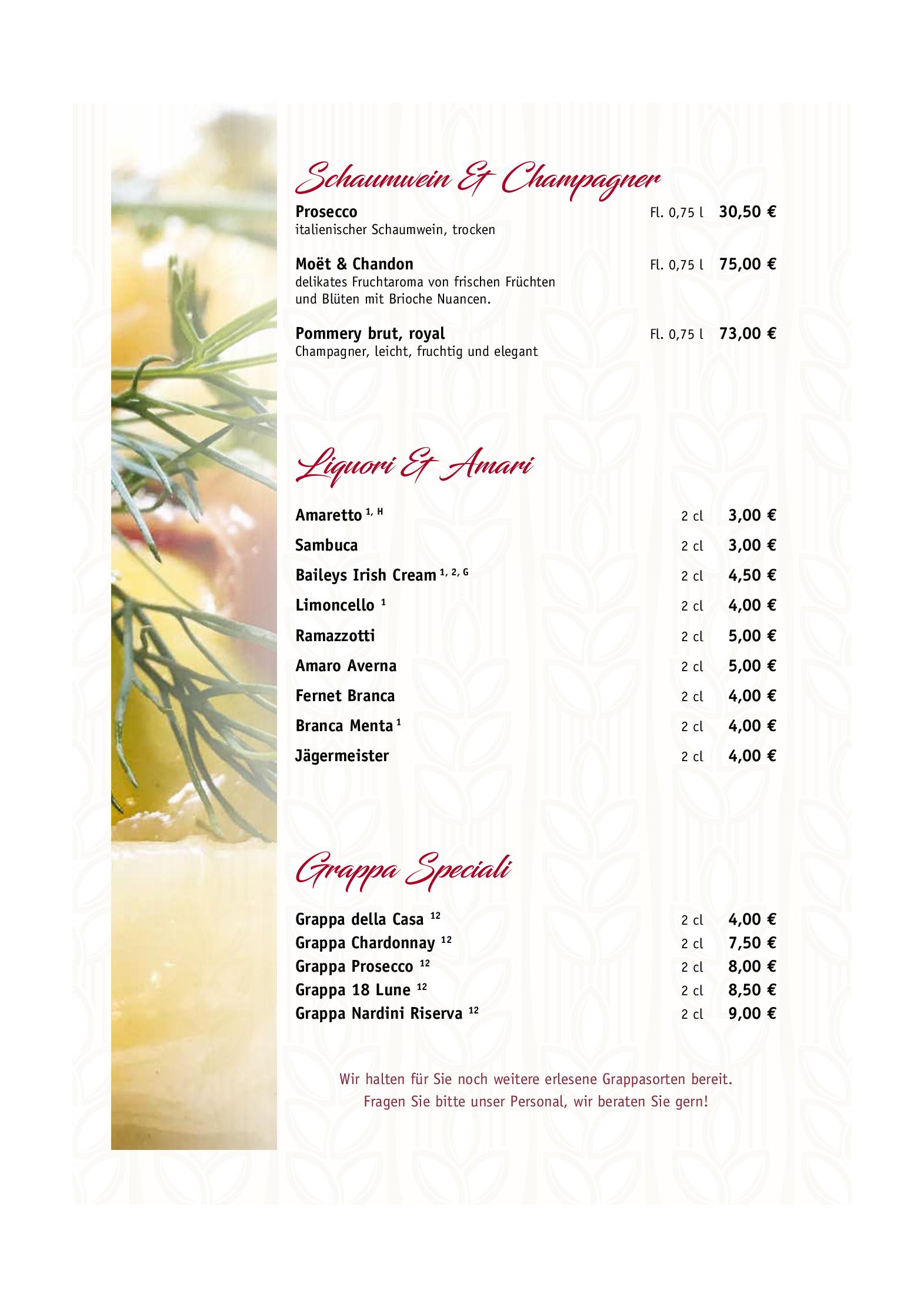 Speisekarte Trattoria La Terraza Gaststätte in Berlin, Seite 12