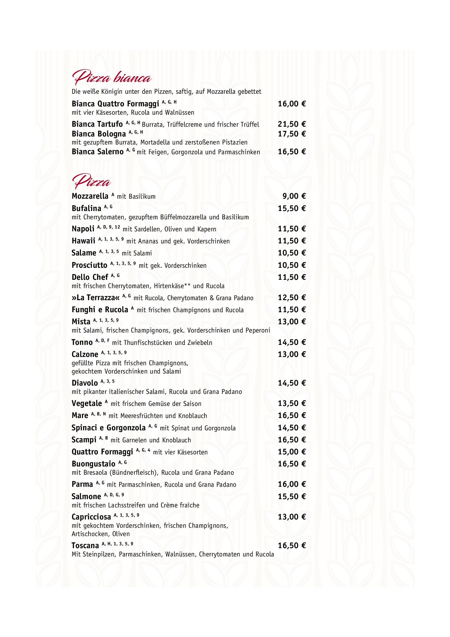 Speisekarte Trattoria La Terraza Gaststätte in Berlin, Seite 5