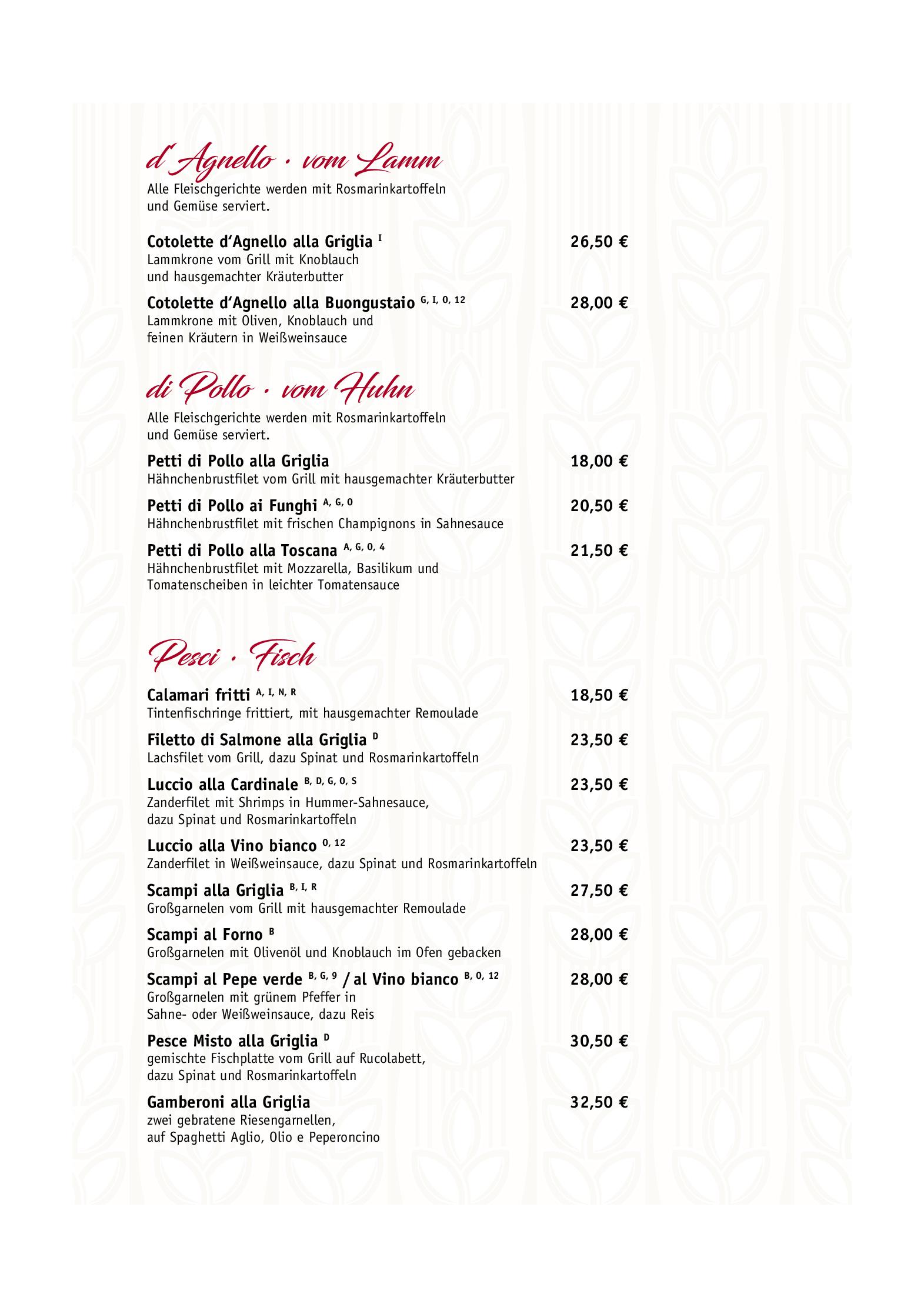 Speisekarte Trattoria La Terraza Gaststätte in Berlin, Seite 7