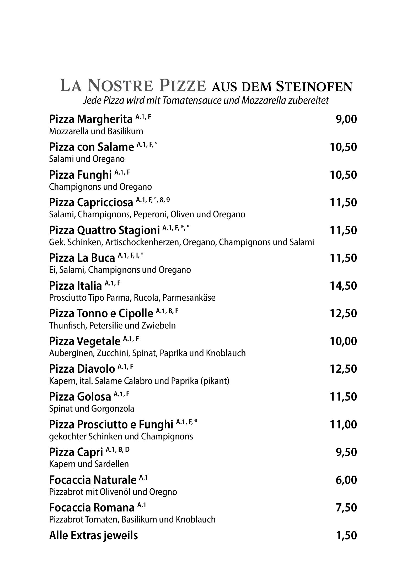 Speisekarte La Buca Pizzorante in Berlin, Seite 4