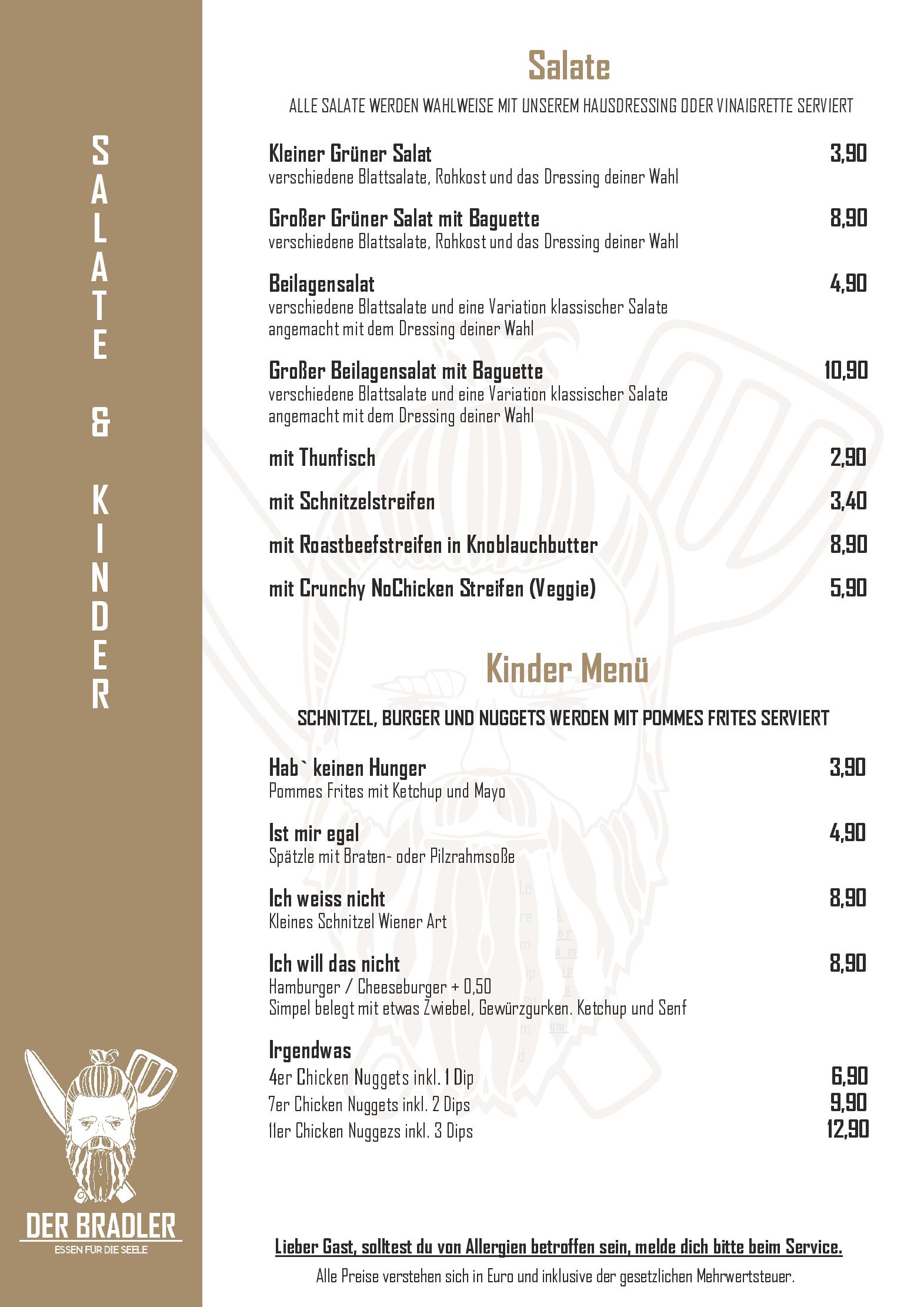 Speisekarte Der Bradler in Ebhausen, Seite 2