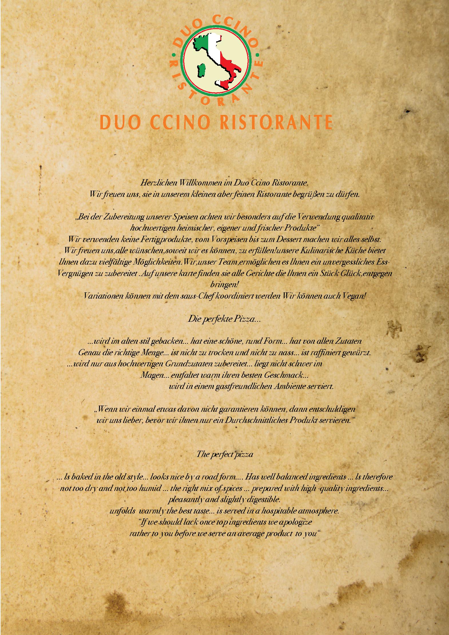 Speisekarte Duo ccino Ristorante in Buchholz in der Nordheide , Seite 2