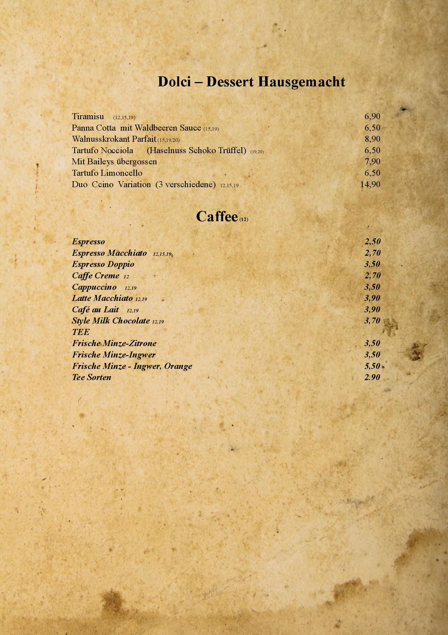 Speisekarte Duo ccino Ristorante in Buchholz in der Nordheide , Seite 6