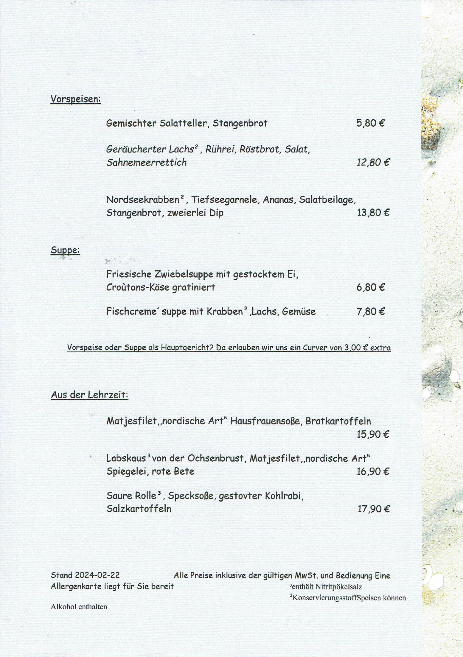 Speisekarte Die Friesenhalle in Bredstedt, Seite 4