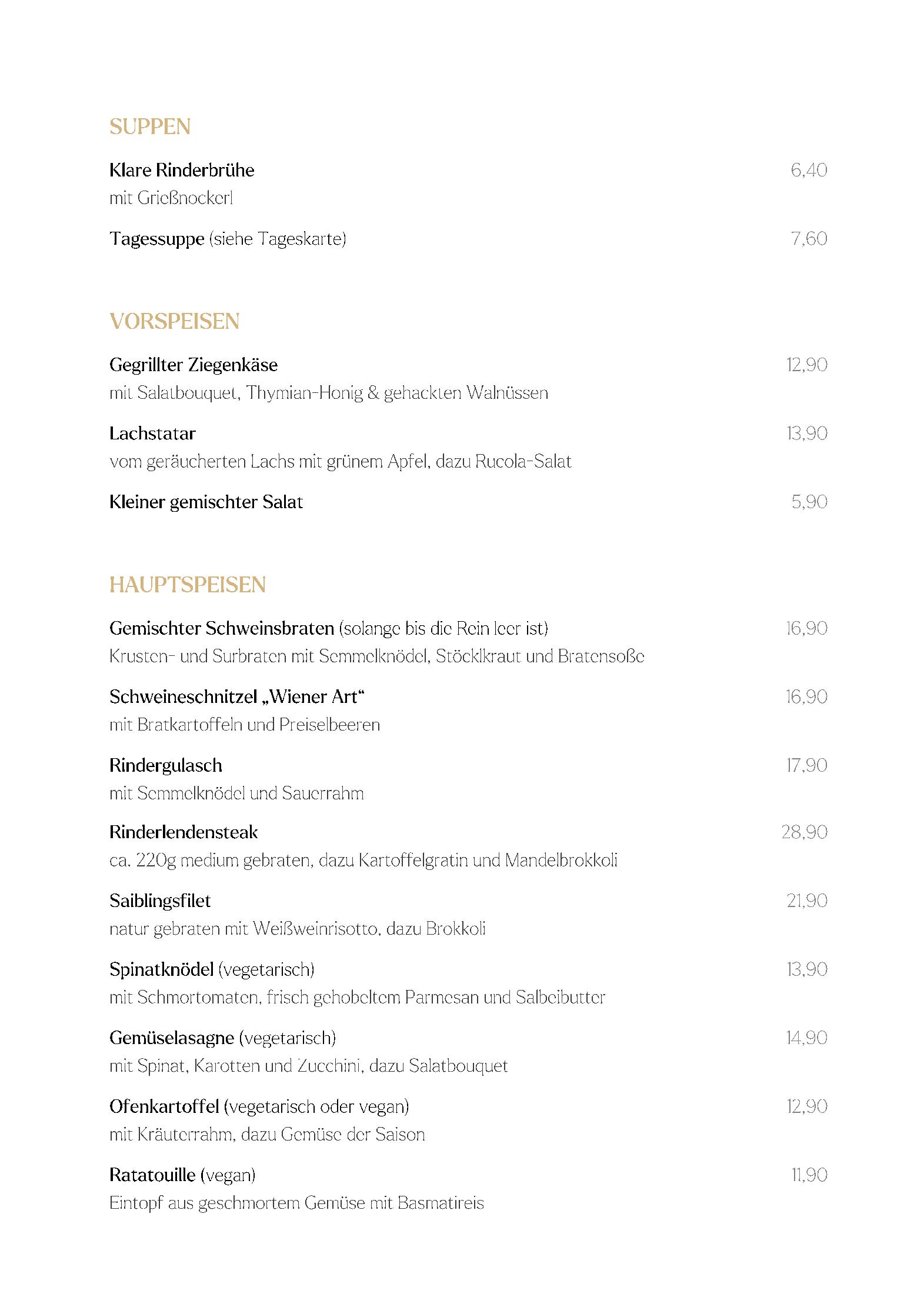 Speisekarte Restaurant Goldene Waage in Passau, Seite 3