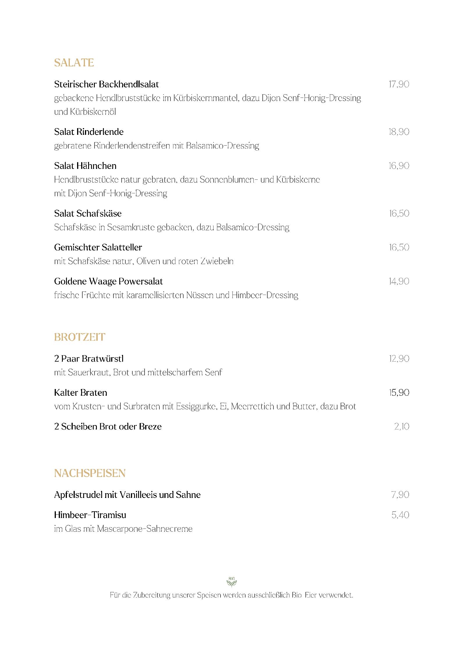 Speisekarte Restaurant Goldene Waage in Passau, Seite 4